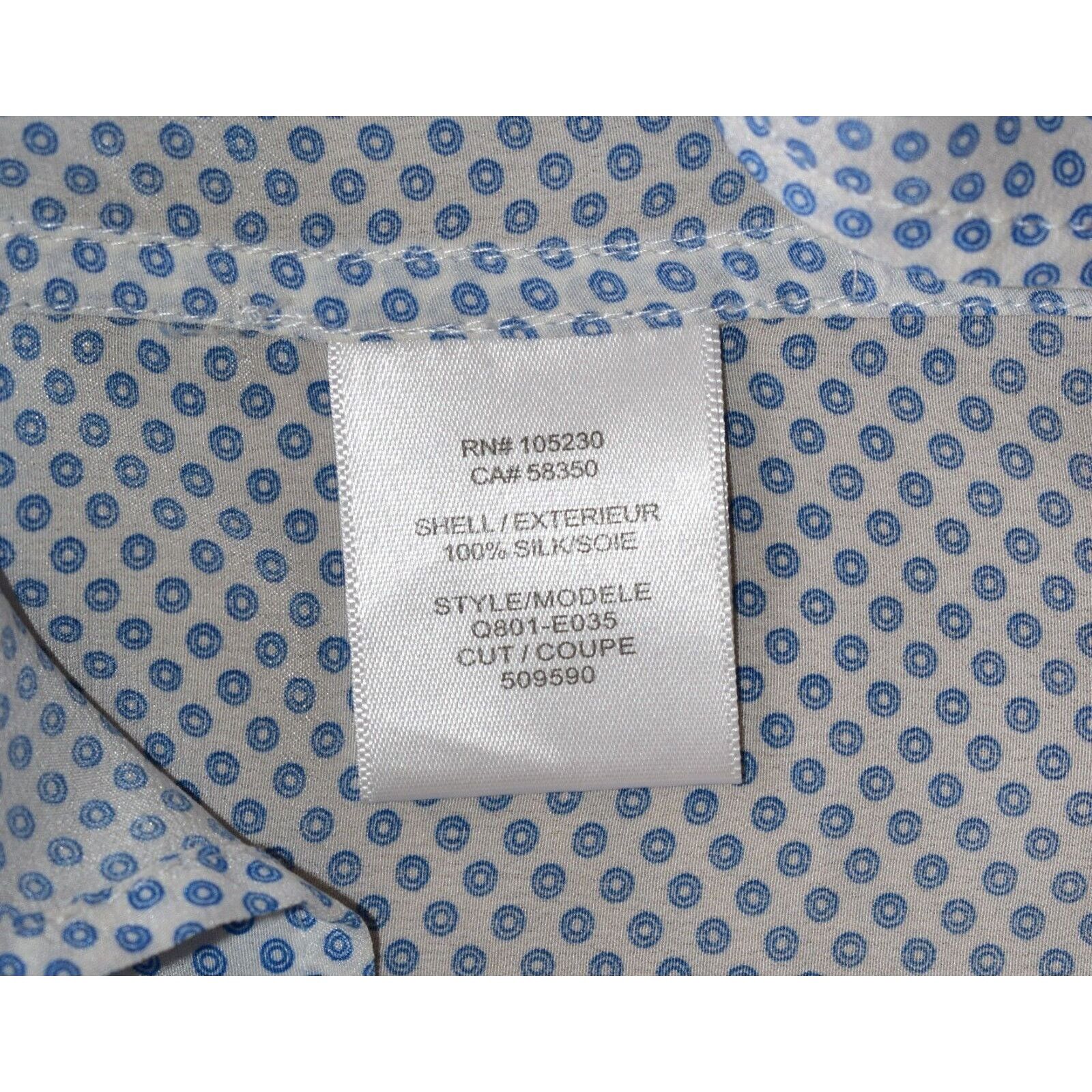 Equipment A8 EQUIPMENT White Blue Ring Printed Silk Dress Shirt Sz XS Size XS / US 0-2 / IT 36-38 - 5 Thumbnail