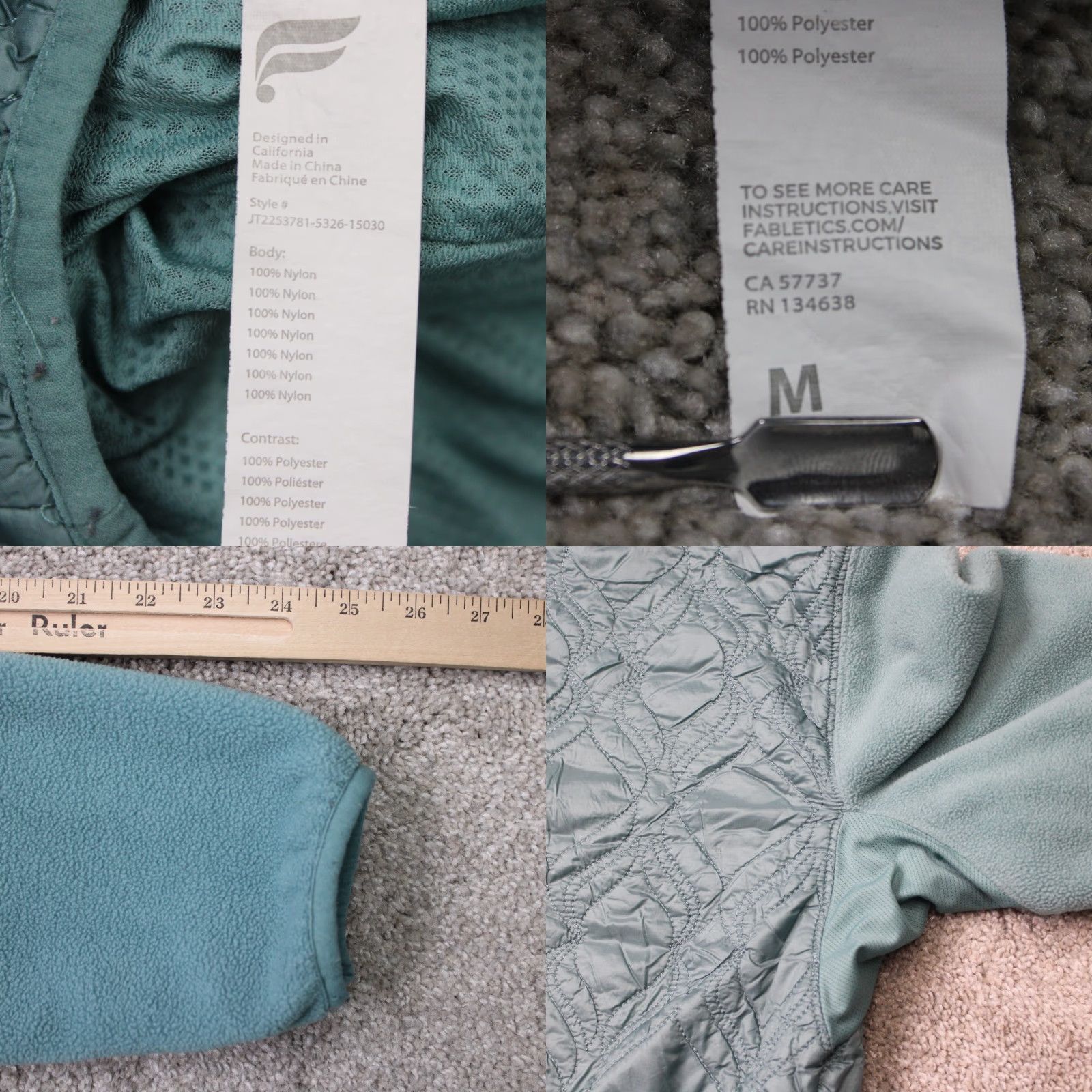 Fabletics Fabletics Jacket Mens Medium Green The Loft Quilted Water Resistant 1/4 Zip Coat Shirt? Size US M / EU 48-50 / 2 - 8 Thumbnail