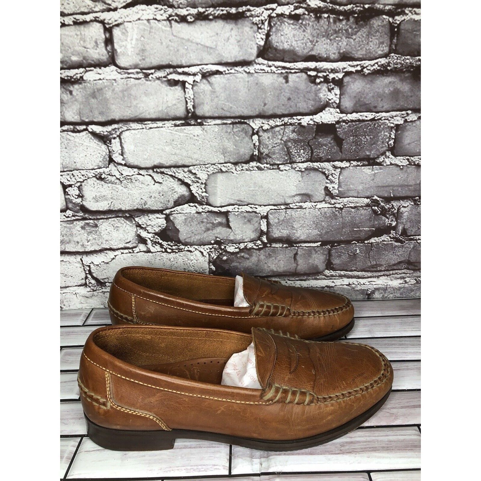 Kirkland Signature Kirkland Signature Brown Leather Penny Loafers Moc Toe Slip Size US 10 / EU 43 - 14 Thumbnail