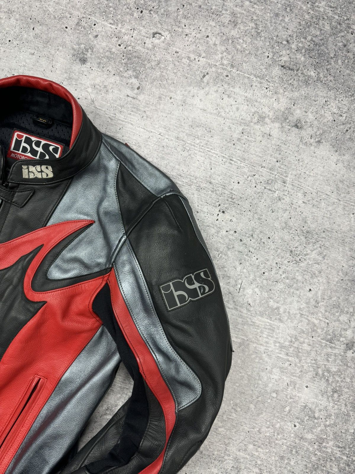 Genuine Leather × Vintage Vintage IXS Y2K Leather Reflective Racing Moto Bomber Jacket Size US M / EU 48-50 / 2 - 6 Thumbnail