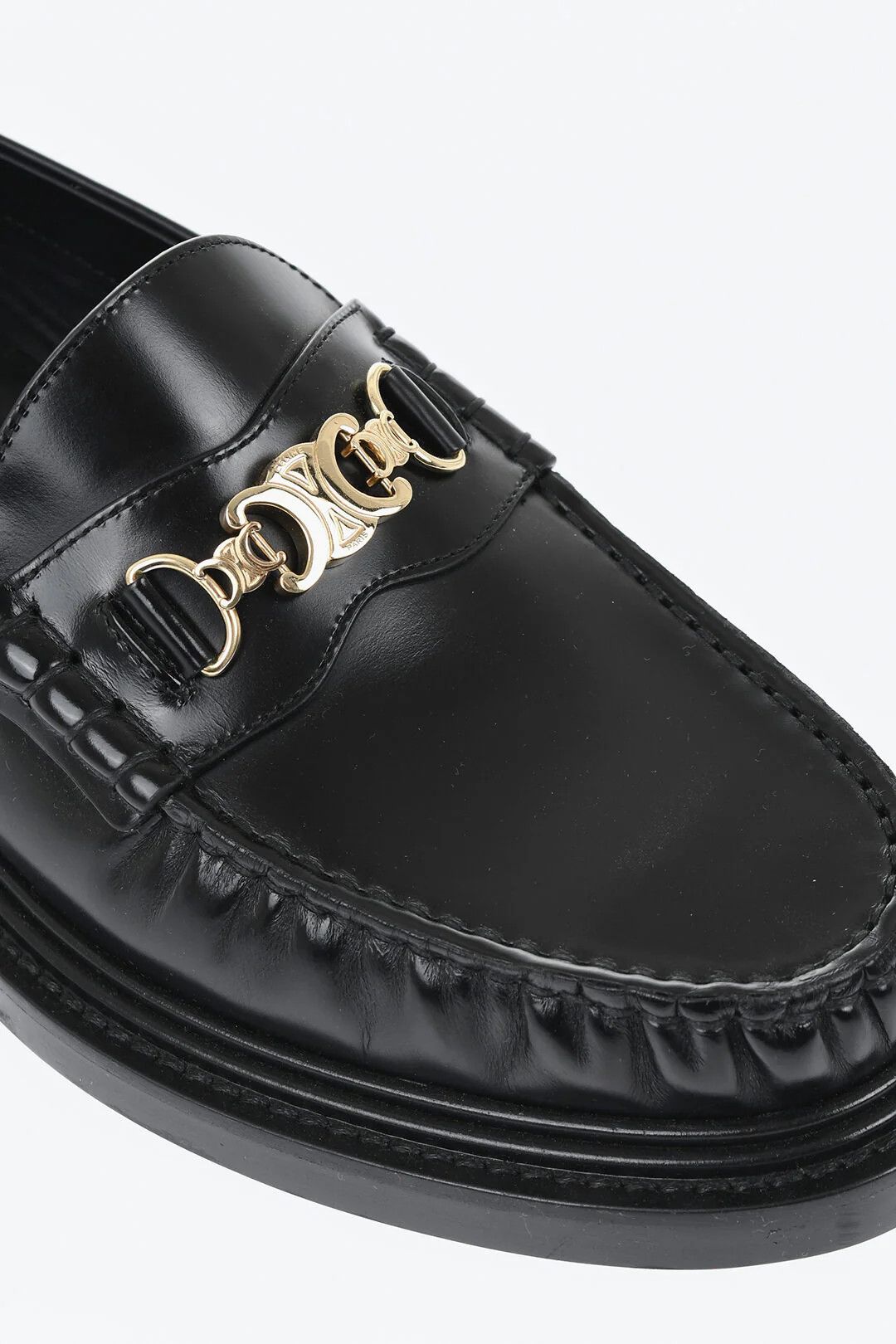 Celine o1mm0326 Brushed Leather Penny Loafers in Black Size US 11 / IT 41 - 4 Thumbnail