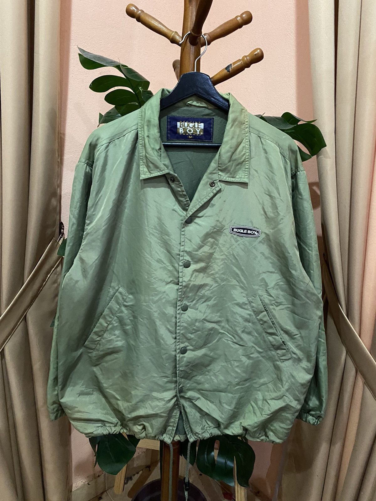 Bugle Boy Vintage 90s Bugle Boy Coach Jacket – Olive Green Lightweight Size US M / EU 48-50 / 2 - 1 Thumbnail