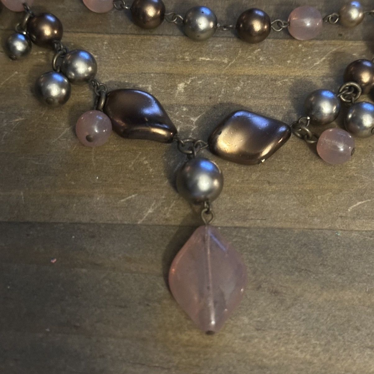 Other Draped copper and silver pearl necklace Size ONE SIZE - 3 Thumbnail