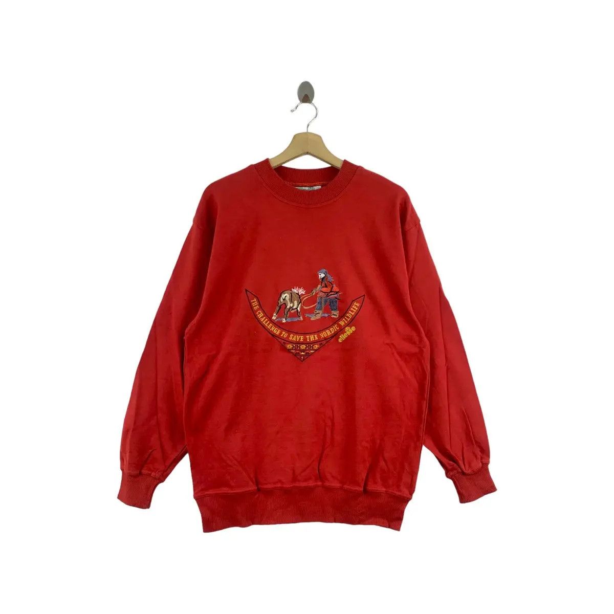 Ellesse Vintage ELLESSE PERUGIA ITALIA Nordic Wildlife Sweatshirt Size L / US 10 / IT 46 - 1 Thumbnail
