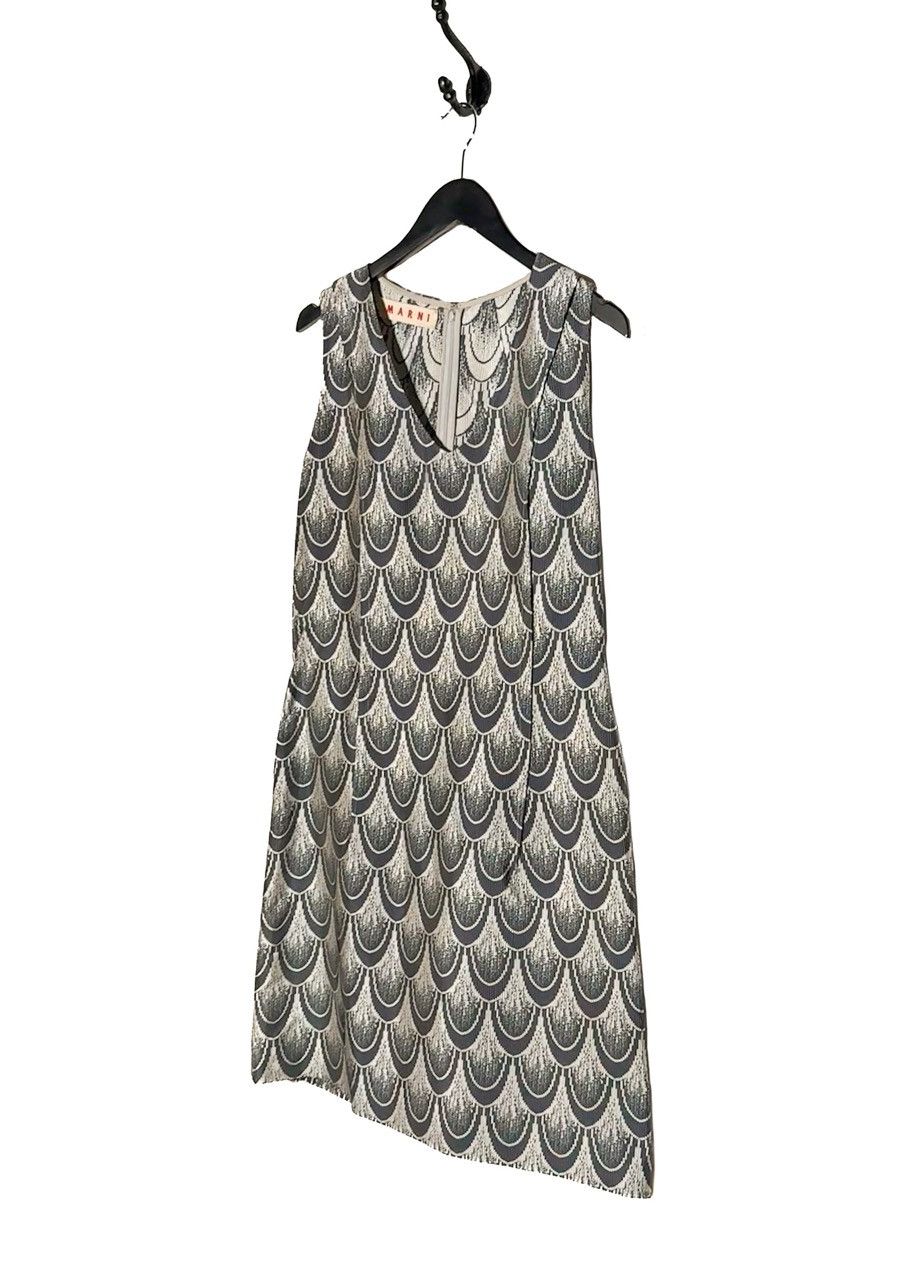 Marni Marni Grey Plissé Scallop Sleeveless Dress Size M / US 6-8 / IT 42-44 - 2 Thumbnail
