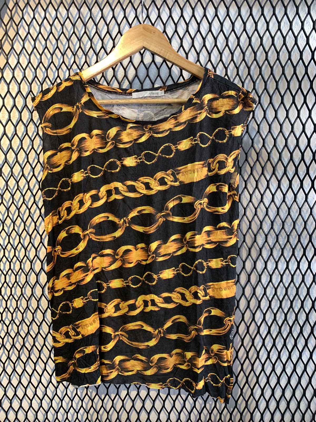 Stussy Stussy gold chain design sleveless Size US M / EU 48-50 / 2 - 1 Thumbnail