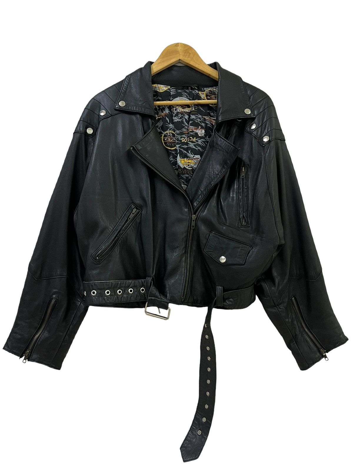 Streetwear × Vintage Vtg Airbased Perfecto Leather Racing Jacket Biker ...