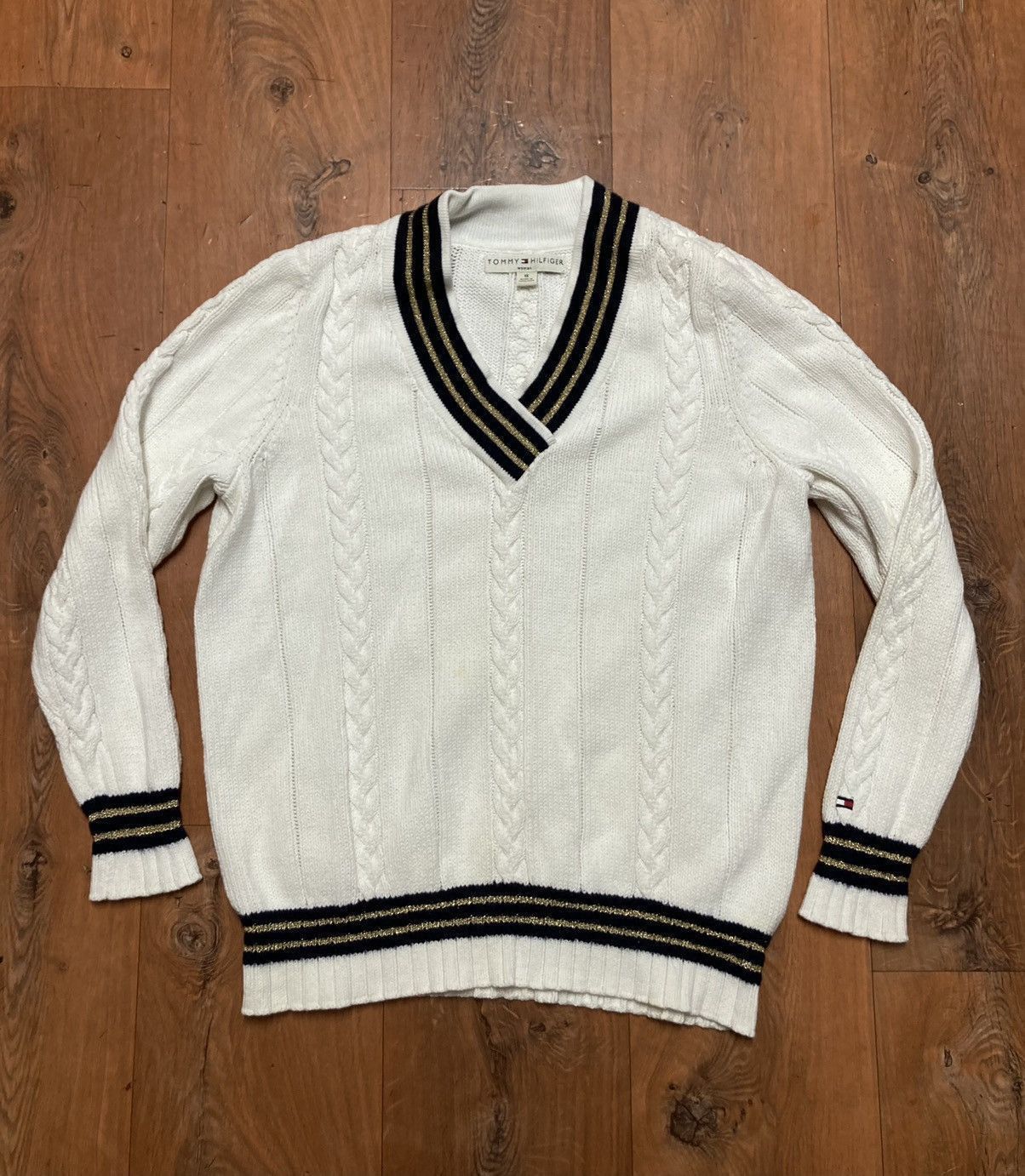 Tommy Hilfiger VTG Tommy Hilfiger 1X Cable Knit Wool Rabbit Hair Sweater Size XL / US 12-14 / IT 48-50 - 1 Thumbnail