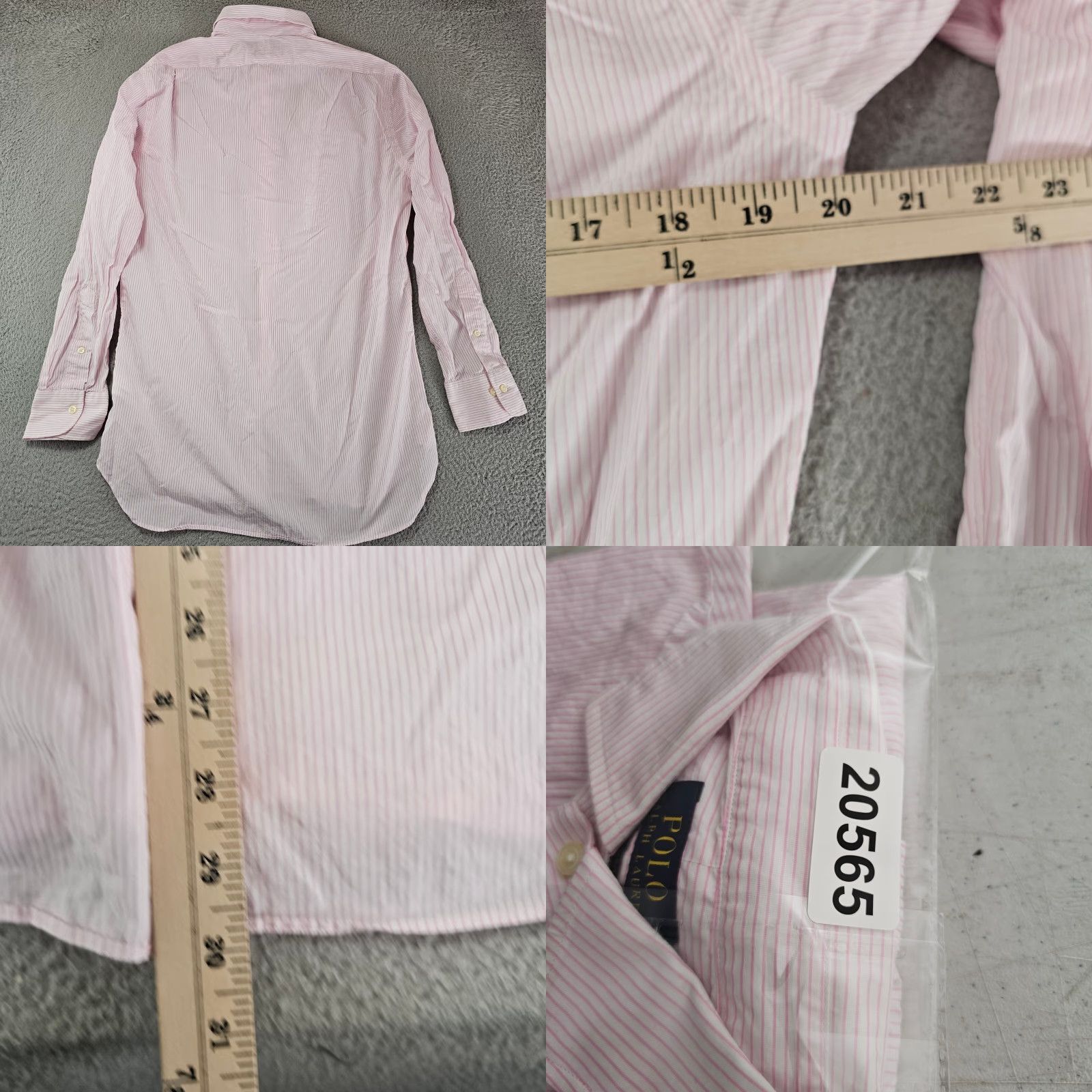 Polo Ralph Lauren Polo Ralph Lauren Dress Shirt Mens 15.5 32/33 Pink Slim Pinstriped Cotton Pony Shirt Men's Slim Pink Pinstripe Button-Up Vintage? Size 42R - 8 Thumbnail