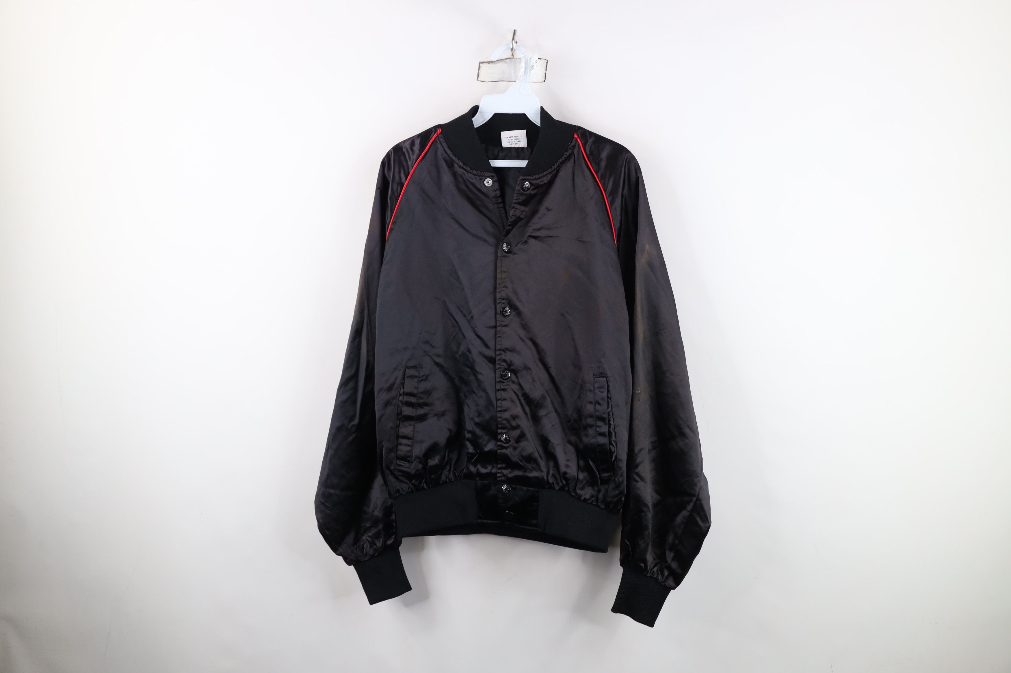 Vintage Vintage 70s 80s NBC Peacock TV Satin Bomber Jacket Black USA Size US L / EU 52-54 / 3 - 2 Thumbnail