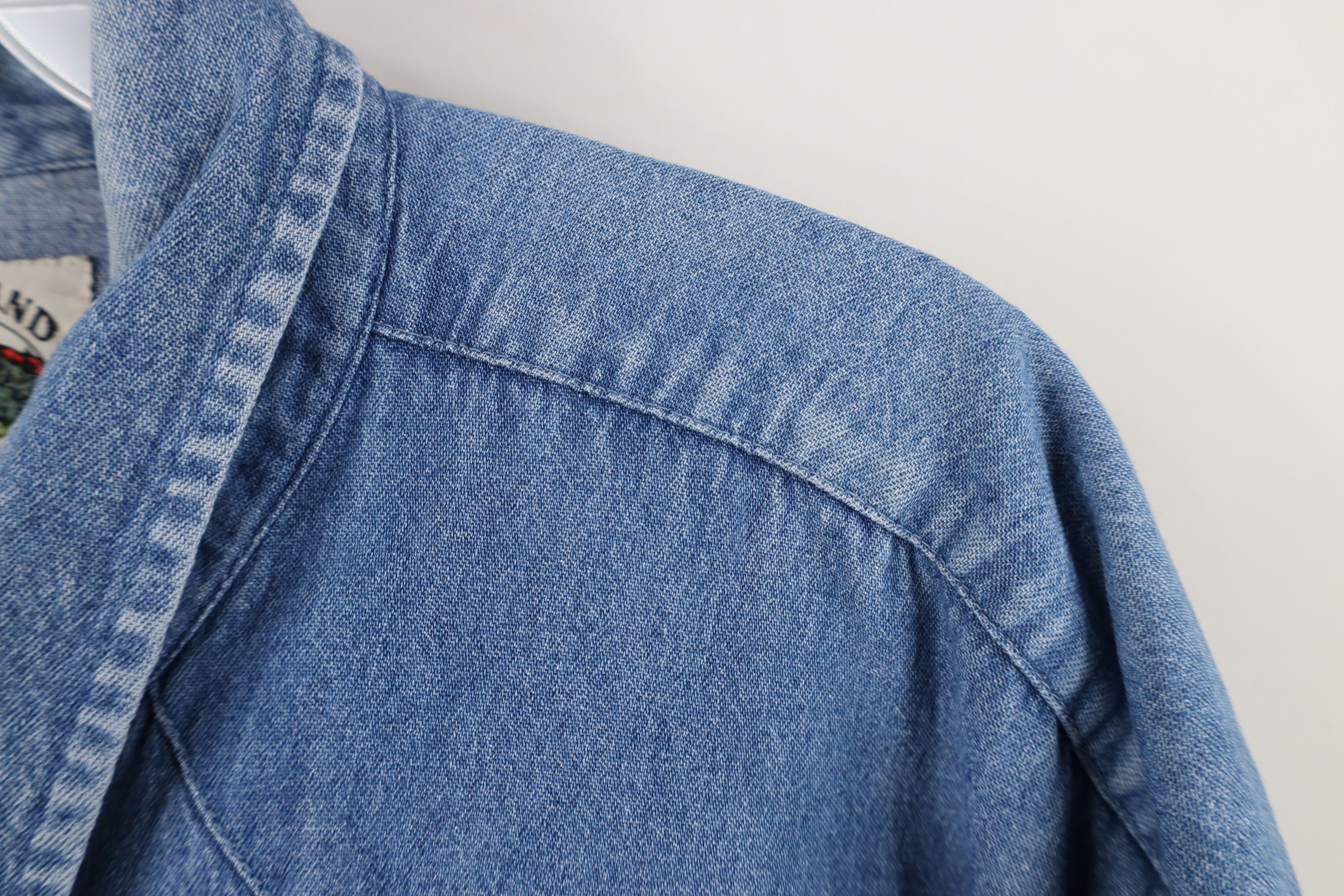 Vintage Vintage 90s Streetwear Cowboy Denim Jean Button Shirt Size US XXL / EU 58 / 5 - 10 Thumbnail