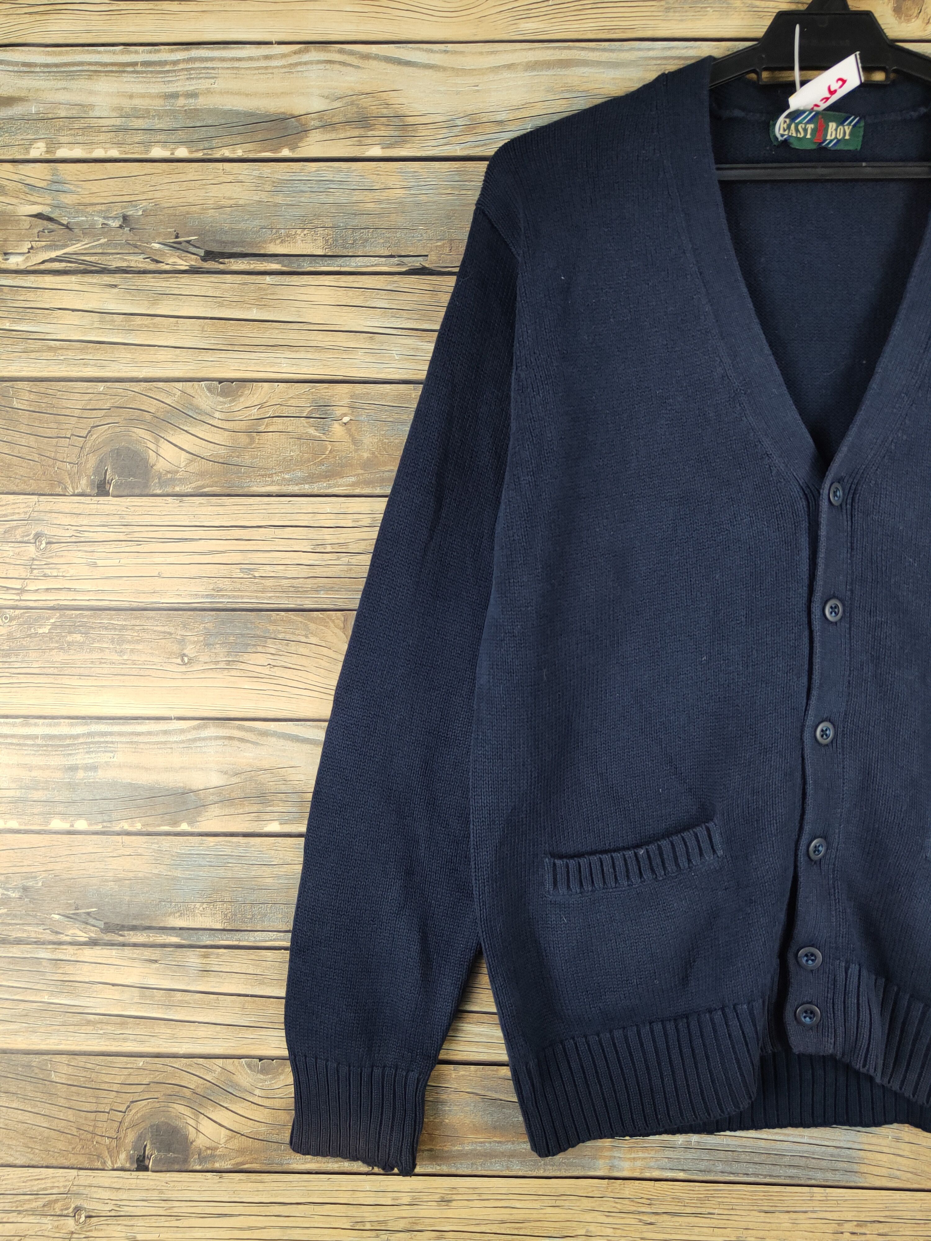 Homespun Knitwear × Japanese Brand East Boy Navy Knitwear Cardigan #W1262 Size US M / EU 48-50 / 2 - 3 Thumbnail