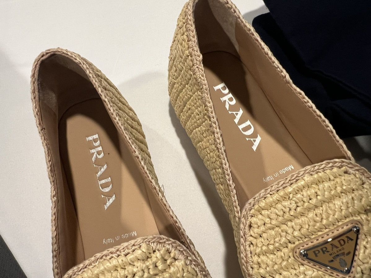 Prada Prada triangle raffia shoes. 9,5/10,5 Size US 10.5 / EU 43-44 - 3 Thumbnail
