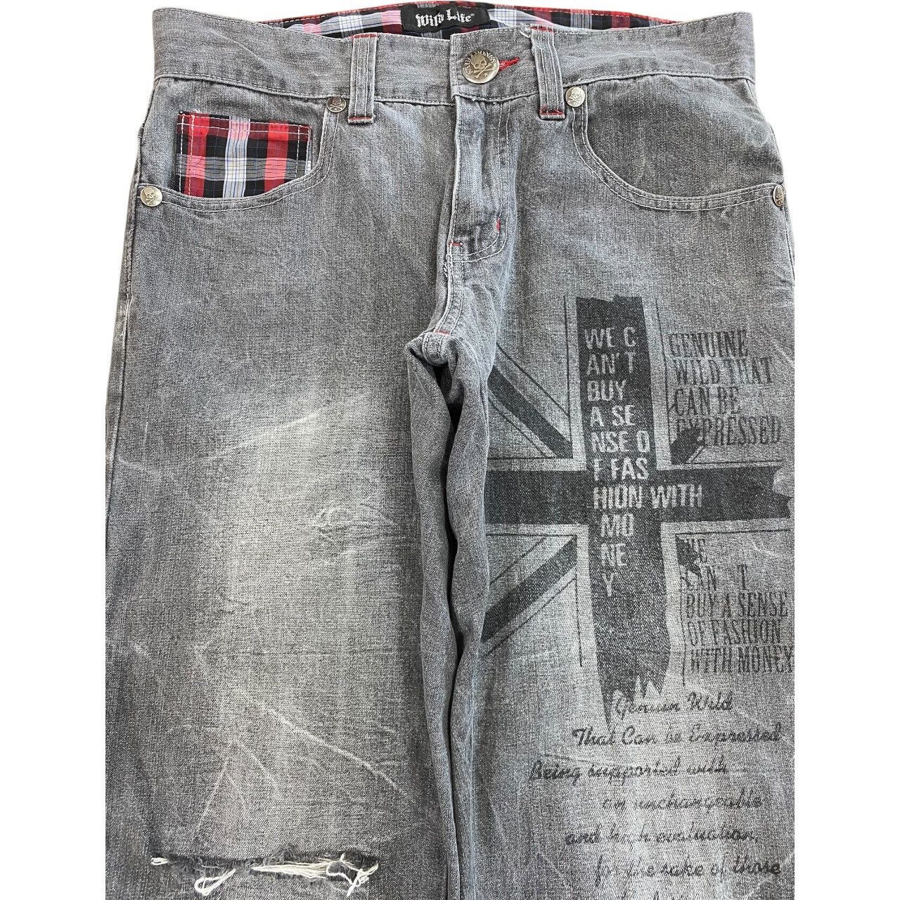 Japanese Brand Japanese Brand Wild Life Thrased Style Flare Jeans Size US 32 / EU 48 - 2 Thumbnail