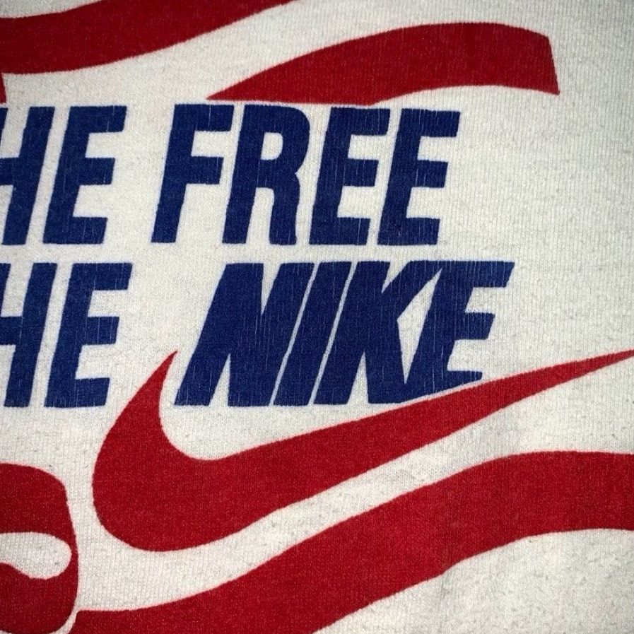 Nike VINTAGE Nike T-Shirt USA Flag Capital Challenge 90s Graphic Tee Men Medium White Unisex Crew Neck Short Sleeve USA 80s 70s 90s Sportswear/Beach Size US M / EU 48-50 / 2 - 3 Thumbnail