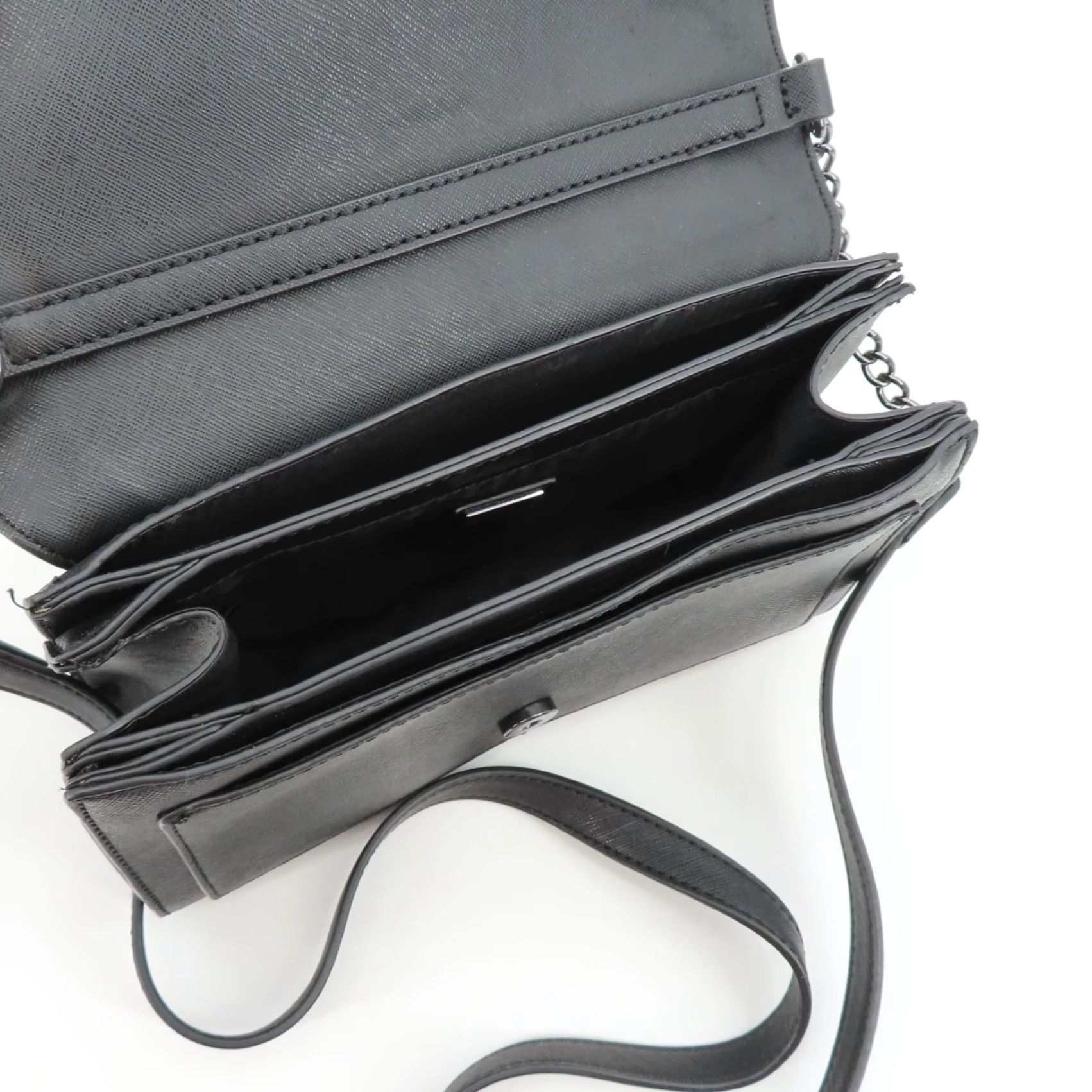 Guess GUESS Wallander Crossbody Bag Faux Leather Black Magnetic Flap Purse Handbag Women Size ONE SIZE - 3 Thumbnail