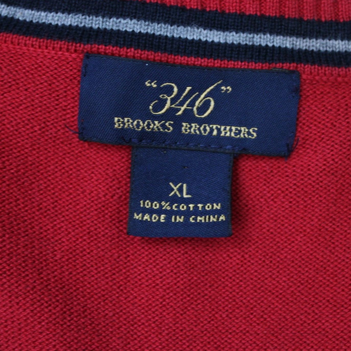Brooks Brothers Brooks Brothers Sweater Mens XL Red V-Neck 100% Cotton Ribbed Pullover Knit Cardigan? Size US XL / EU 56 / 4 - 5 Thumbnail