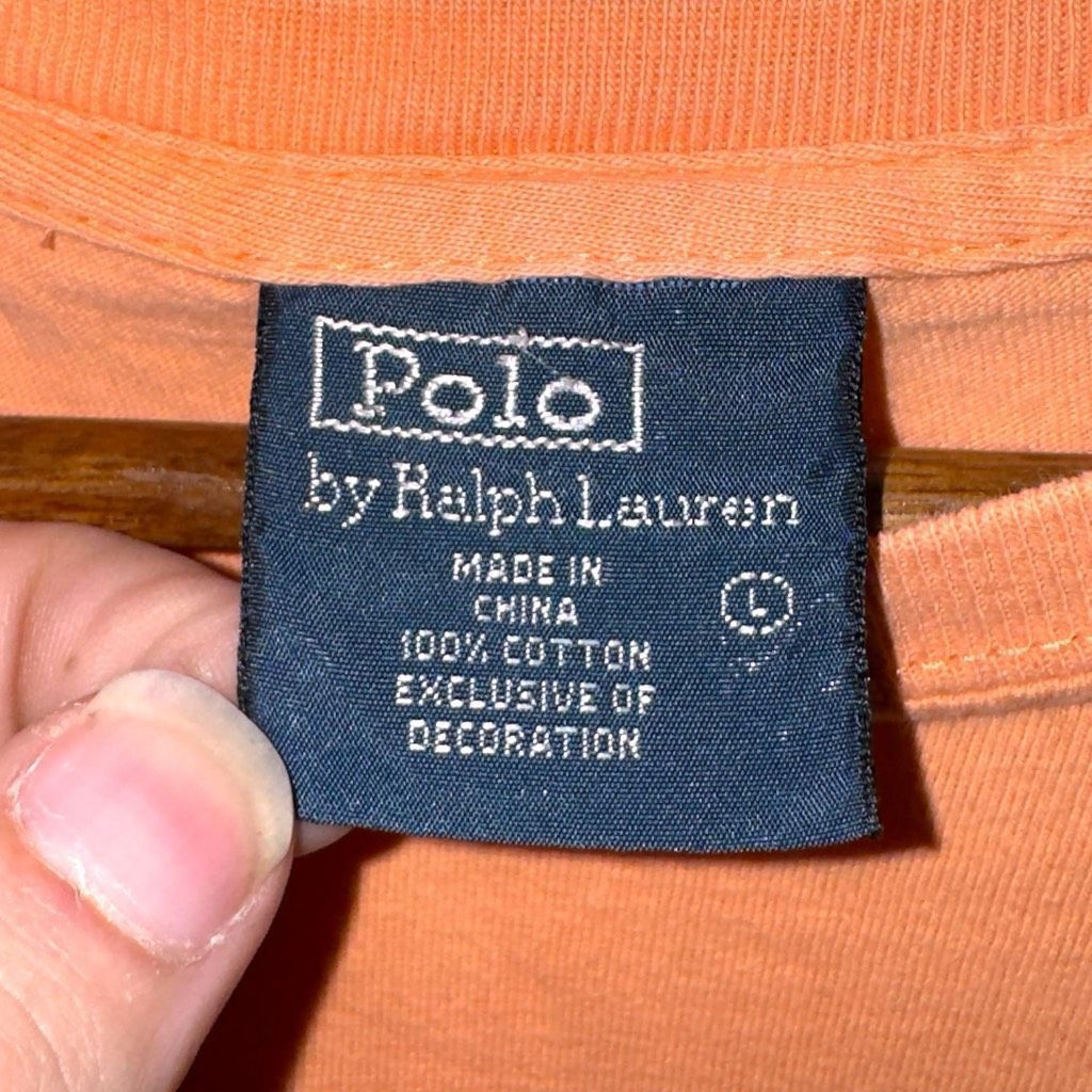 Polo Ralph Lauren 90s Polo Ralph Lauren University Orange Cotton S/S T-Shirt S Size US L / EU 52-54 / 3 - 2 Thumbnail