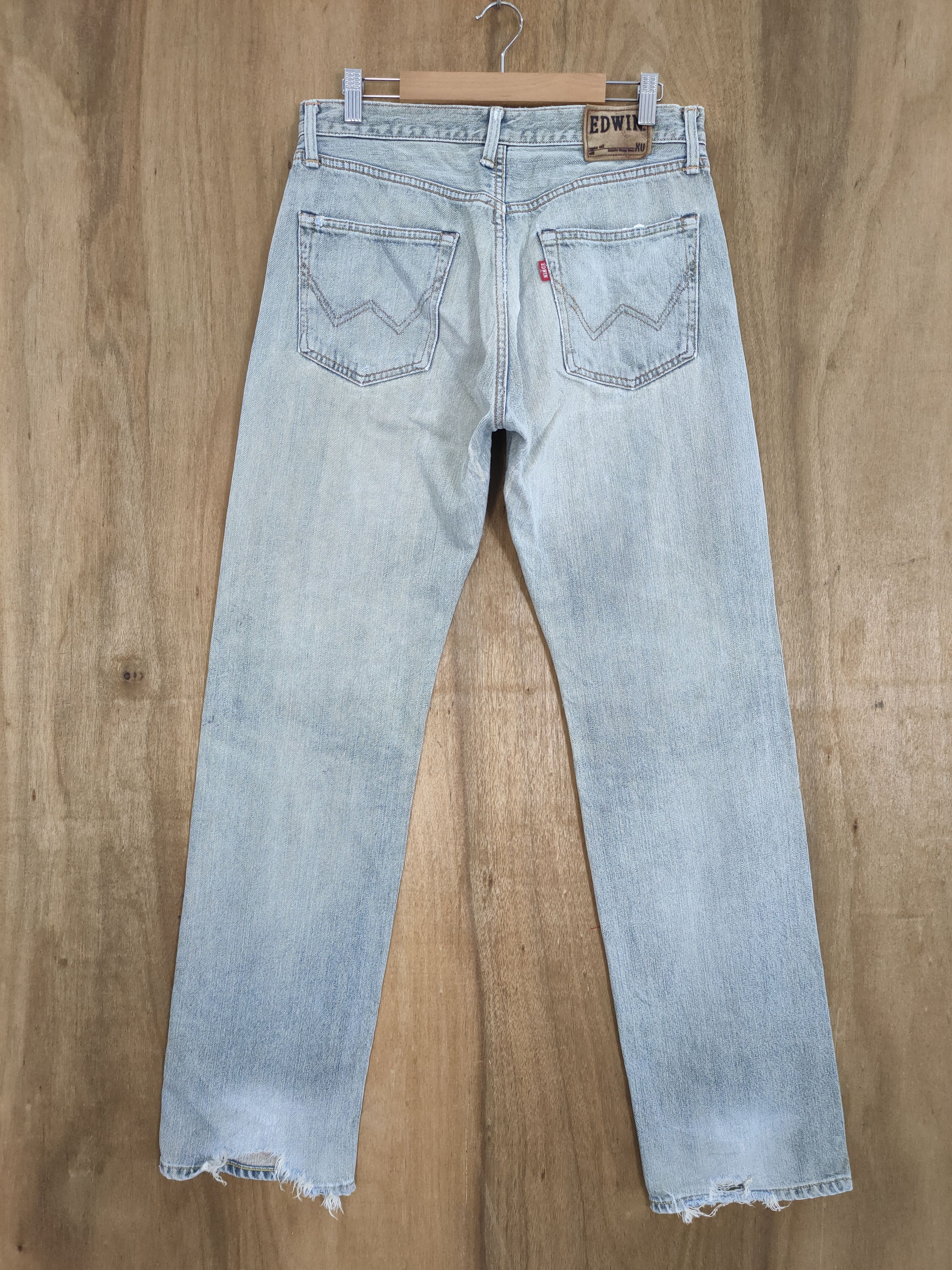 Edwin VINTAGE JAPANESE FADED DISTRESSED JEANS PANTS Size US 32 / EU 48 - 2 Thumbnail