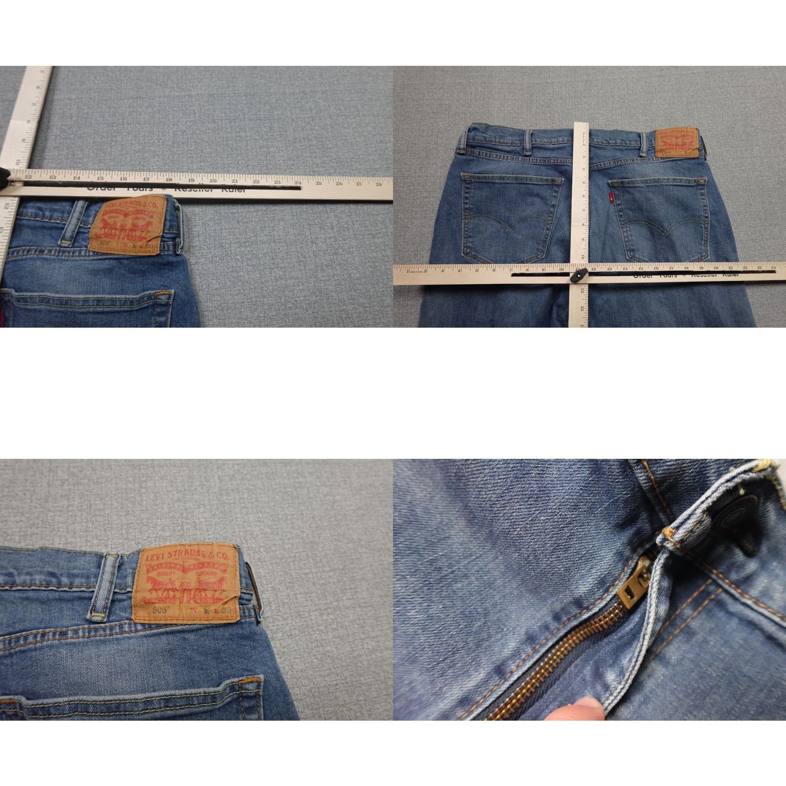 Levi's Levi's 505 Regular Jeans Mens 36x28 Blue Straight Dark Wash Rancher Western Jeans Size US 36 / EU 52 - 8 Thumbnail