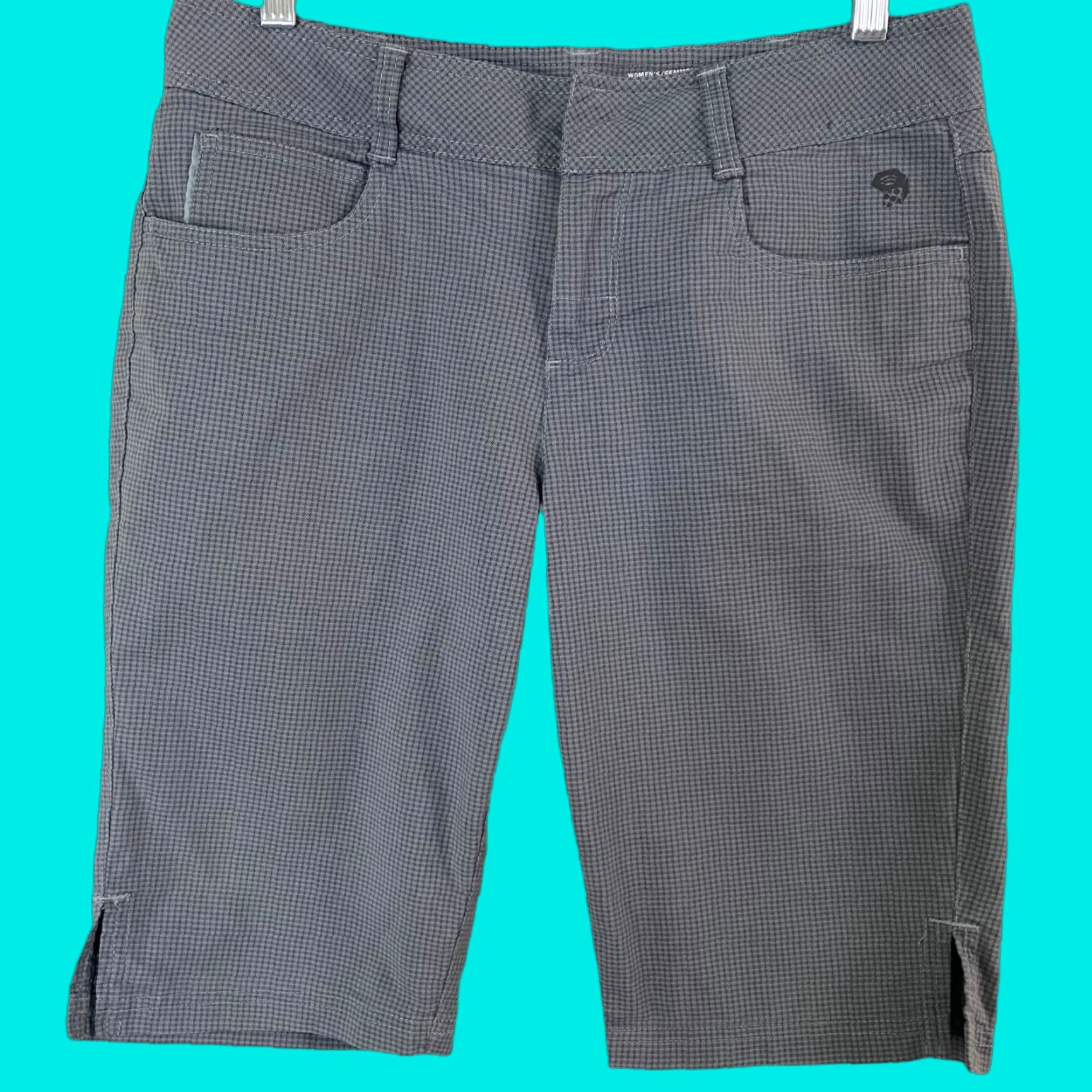 Mountain Hardwear Mountain Hardwear Wandering Bermuda Shorts Women's 4 Gray Plaid Hiking Outdoors Size 27" / US 4 / IT 40 - 1 Thumbnail