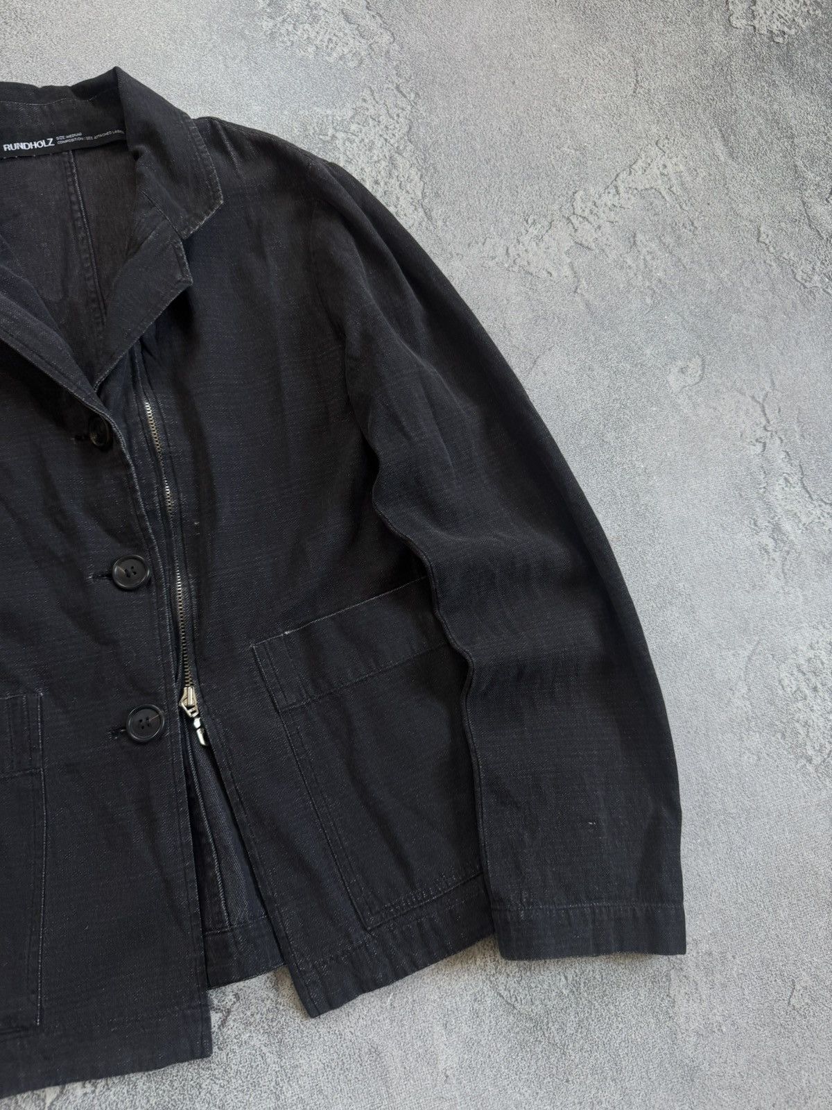 Rundholz Rundholz M/size avantgarde zip denim blazer jacket casual Size M / US 6-8 / IT 42-44 - 4 Thumbnail
