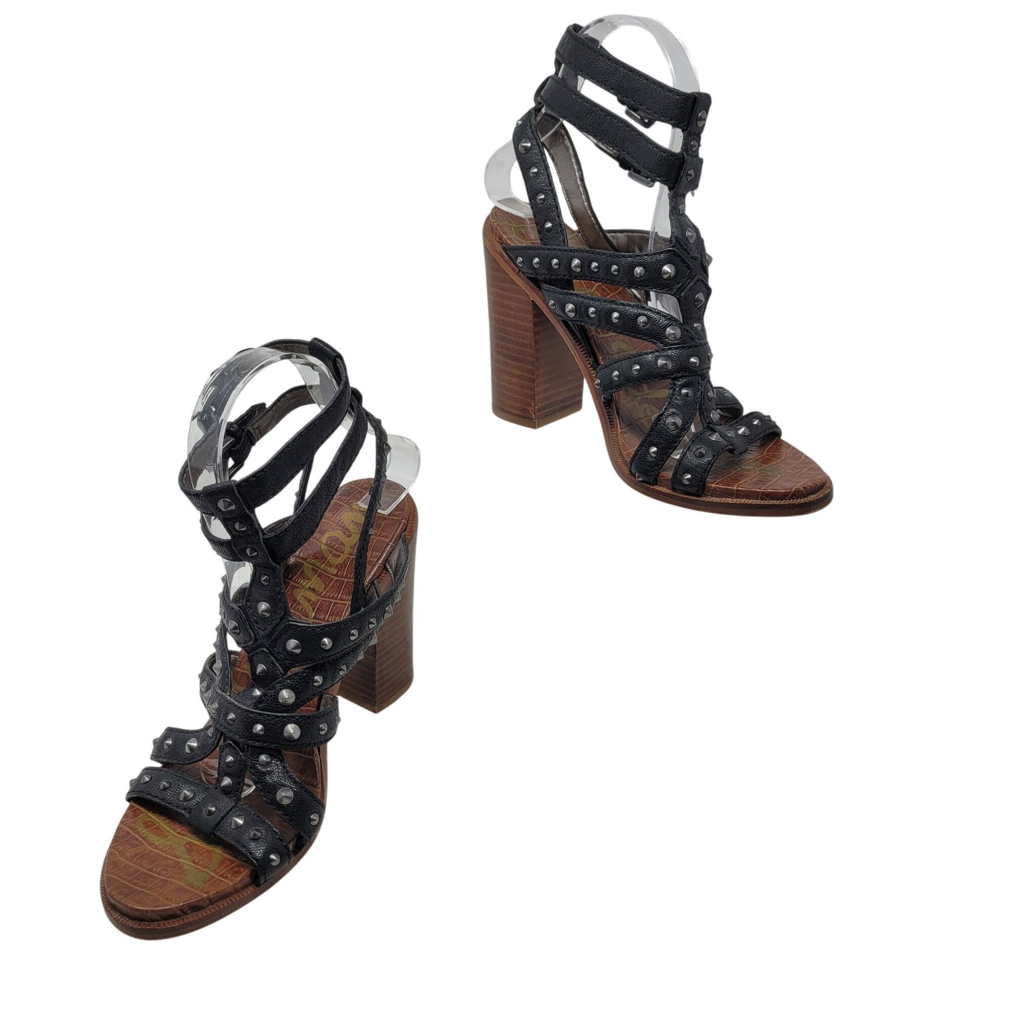 Sam Edelman Sam Edelman Keith Gladiator Leather Studded Heeled Sandals 8 Size US 8 / IT 38 - 1 Thumbnail