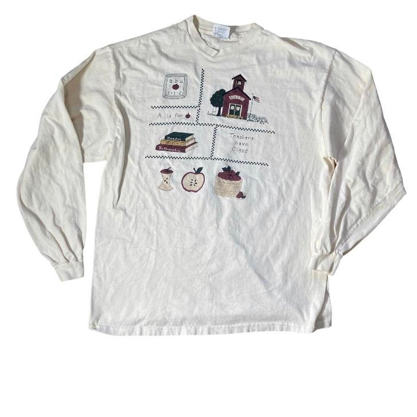 Hanes 90s tan teacher long sleeve Size US XL / EU 56 / 4 - 1 Thumbnail