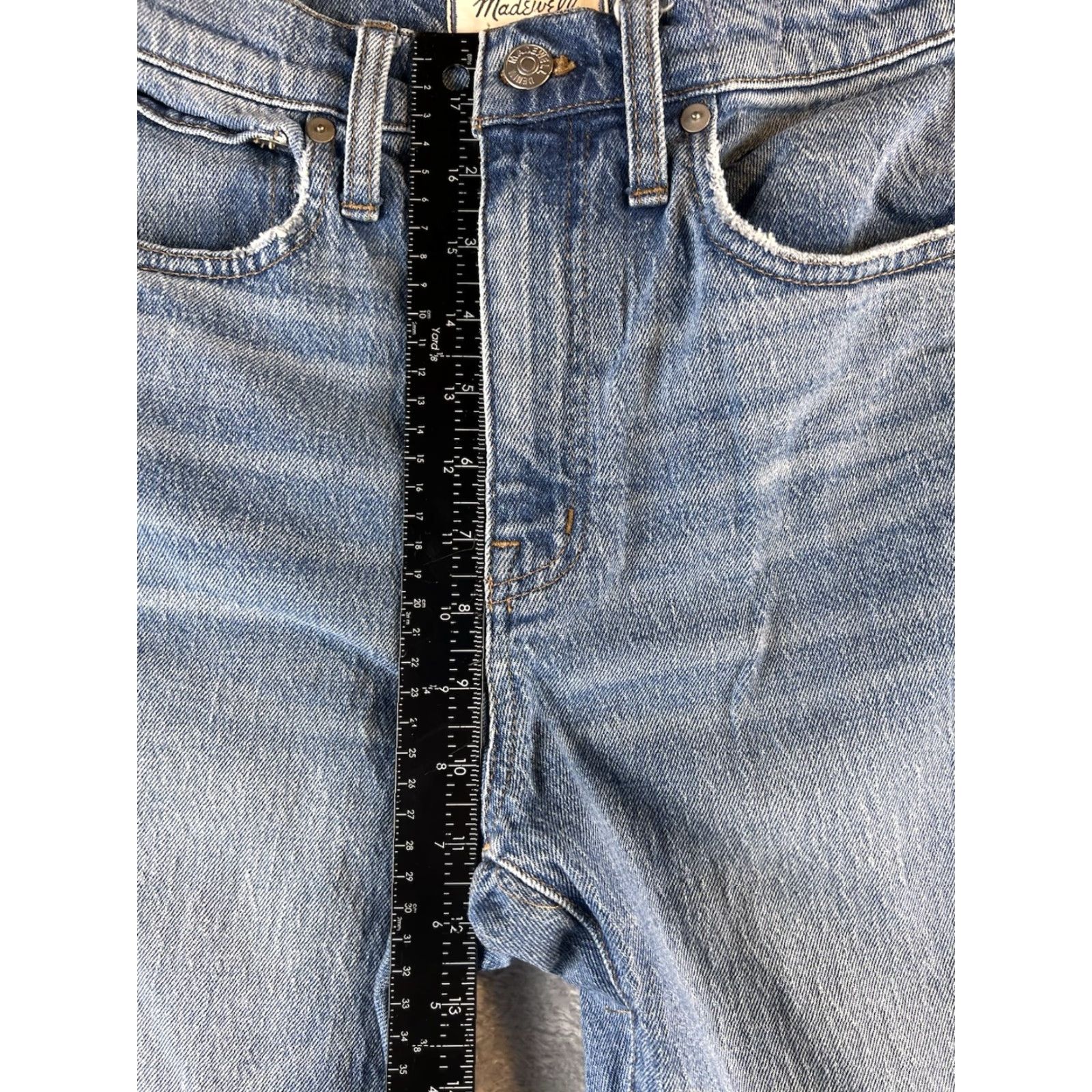 Madewell Madewell Jeans 25 Blue High Rise Slim Boyjean Distressed Raw Hem Women Size 42" / US 20 - 5 Thumbnail