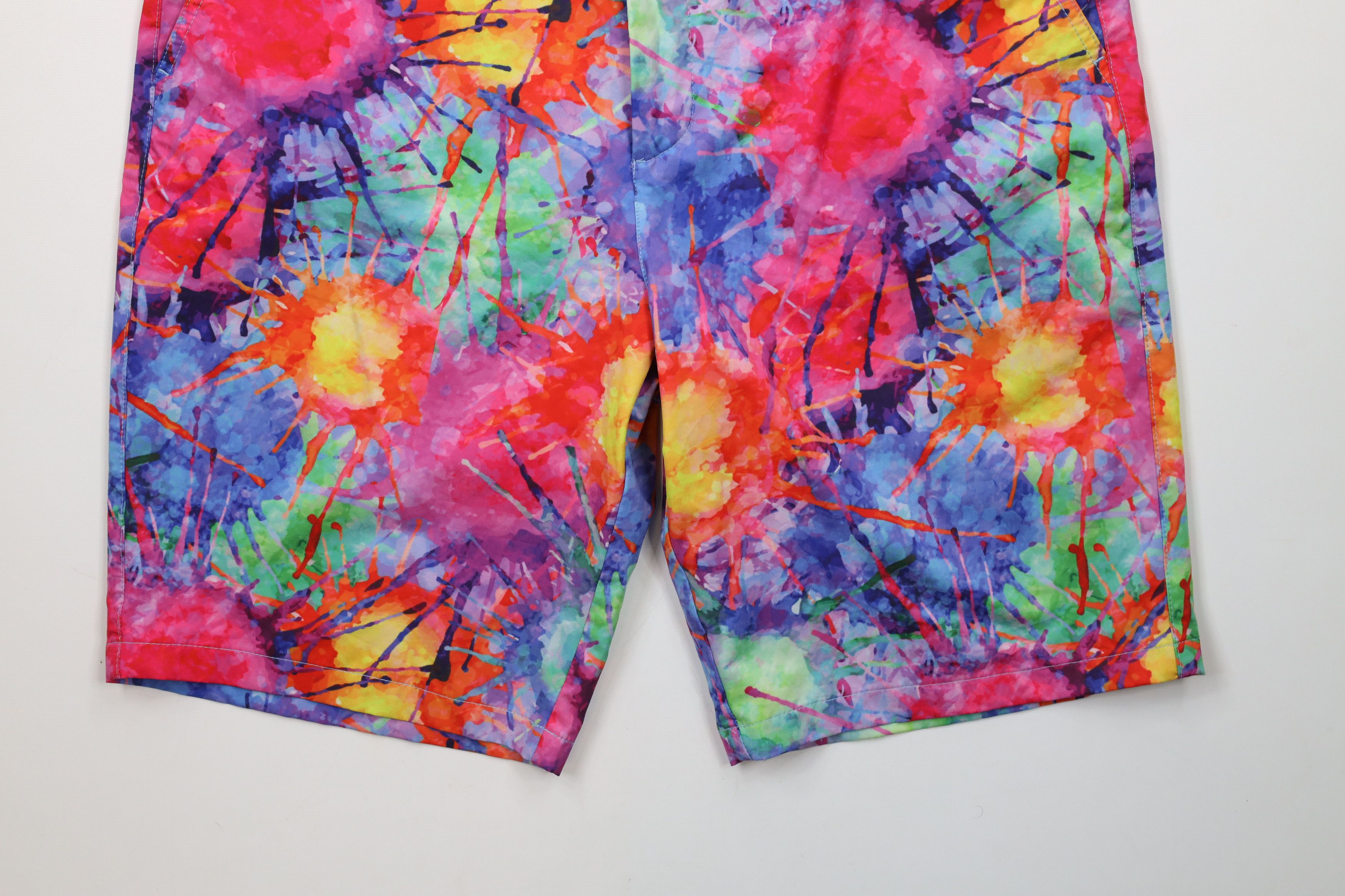 Vintage Hreski Golf Rainbow Paint Splatter Golfing Chino Shorts Size US 34 / EU 50 - 4 Thumbnail