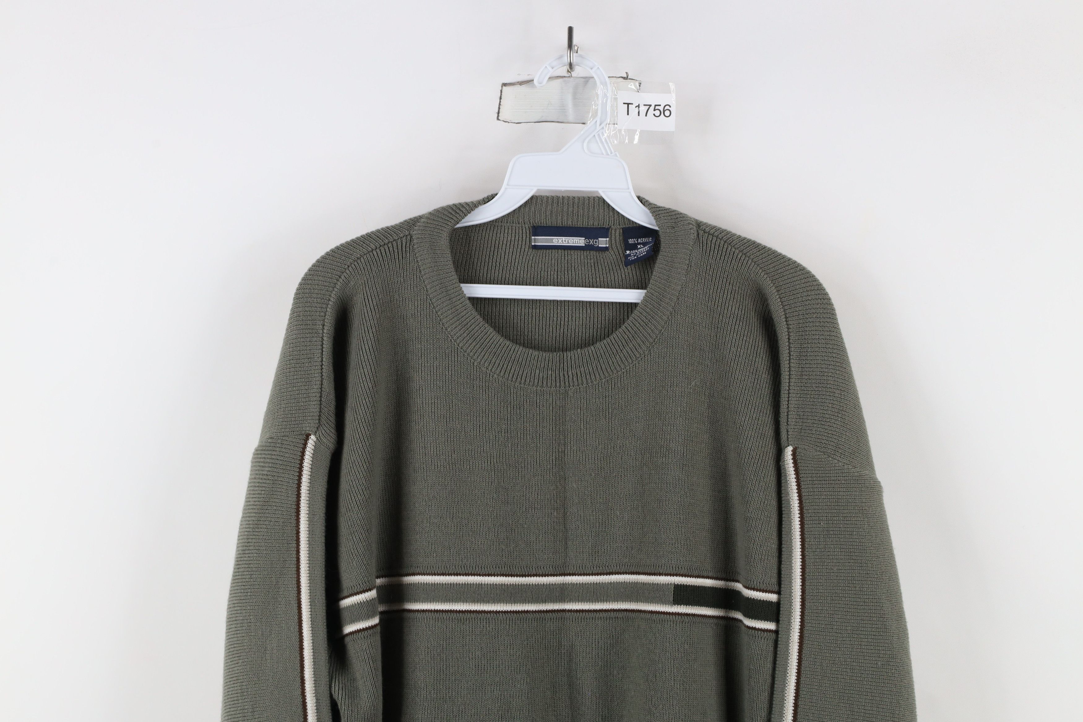 Vintage Vintage 90s Y2K Streetwear Block Ribbed Knit Sweater Green Size US XL / EU 56 / 4 - 2 Thumbnail