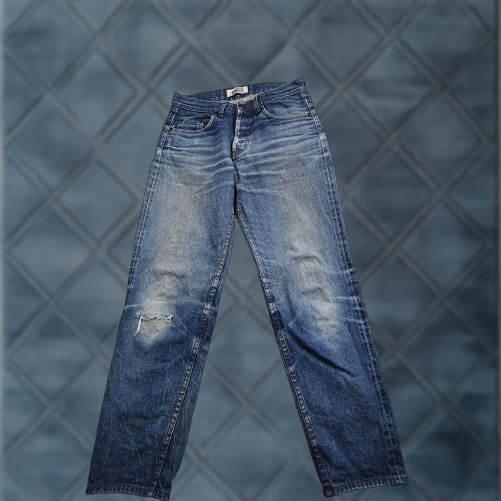 Vintage Naked & Famous Denim Jeans 30X28 Mens Slim Straight Blue Distressed Selvedge Denim 5-Pocket Size US 30 / EU 46 - 1 Thumbnail