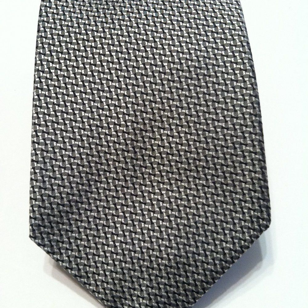 Robert Talbott ROBERT TALBOTT MENS NEW SILVER SILK TIE WIDTH: 3 3/4" Size ONE SIZE - 2 Thumbnail