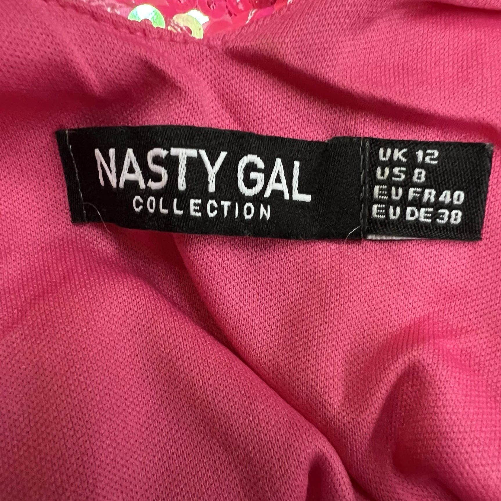Nasty Gal Nasty Gal Sequin Sleeveless Top Womens Size 8 Pink Shirt 8 Womens Pink Sequin Sleeveless Cropped City Classic Casual Summer Spring Womens Size M / US 6-8 / IT 42-44 - 5 Thumbnail
