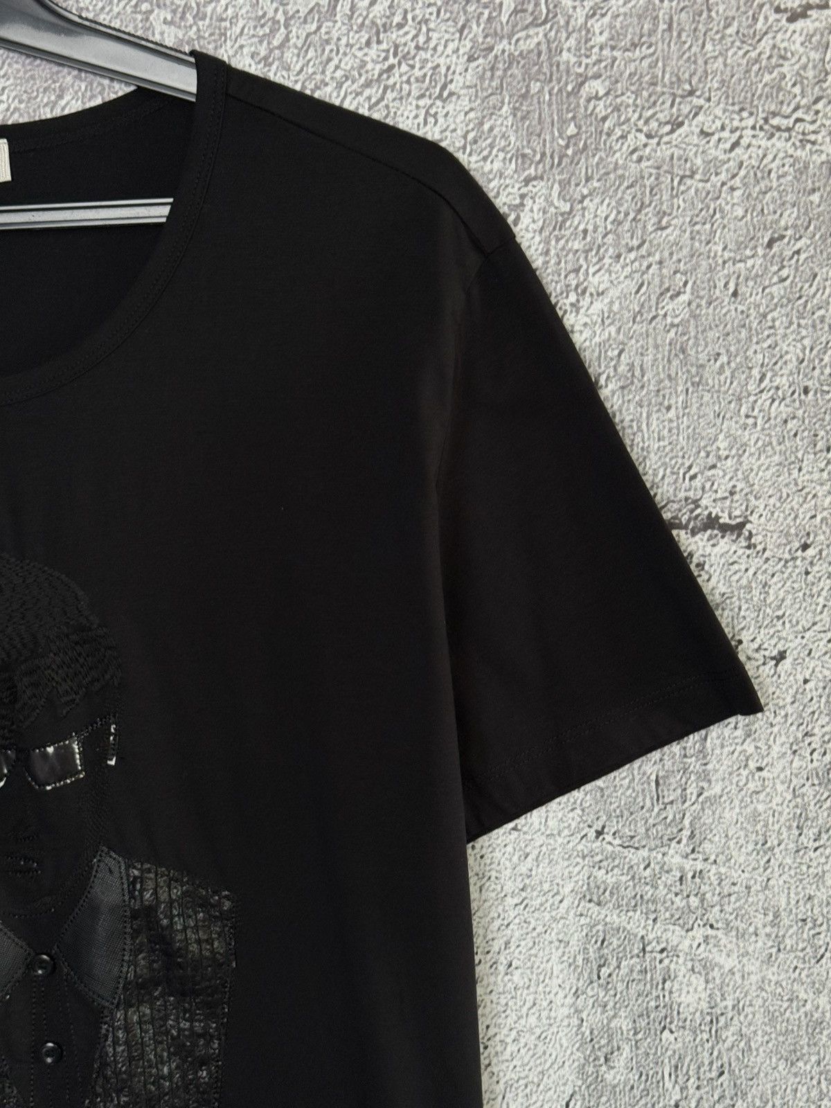 Prada Prada Black Appliqué Portrait T-Shirt Patchwork Face Tee Size US L / EU 52-54 / 3 - 3 Thumbnail
