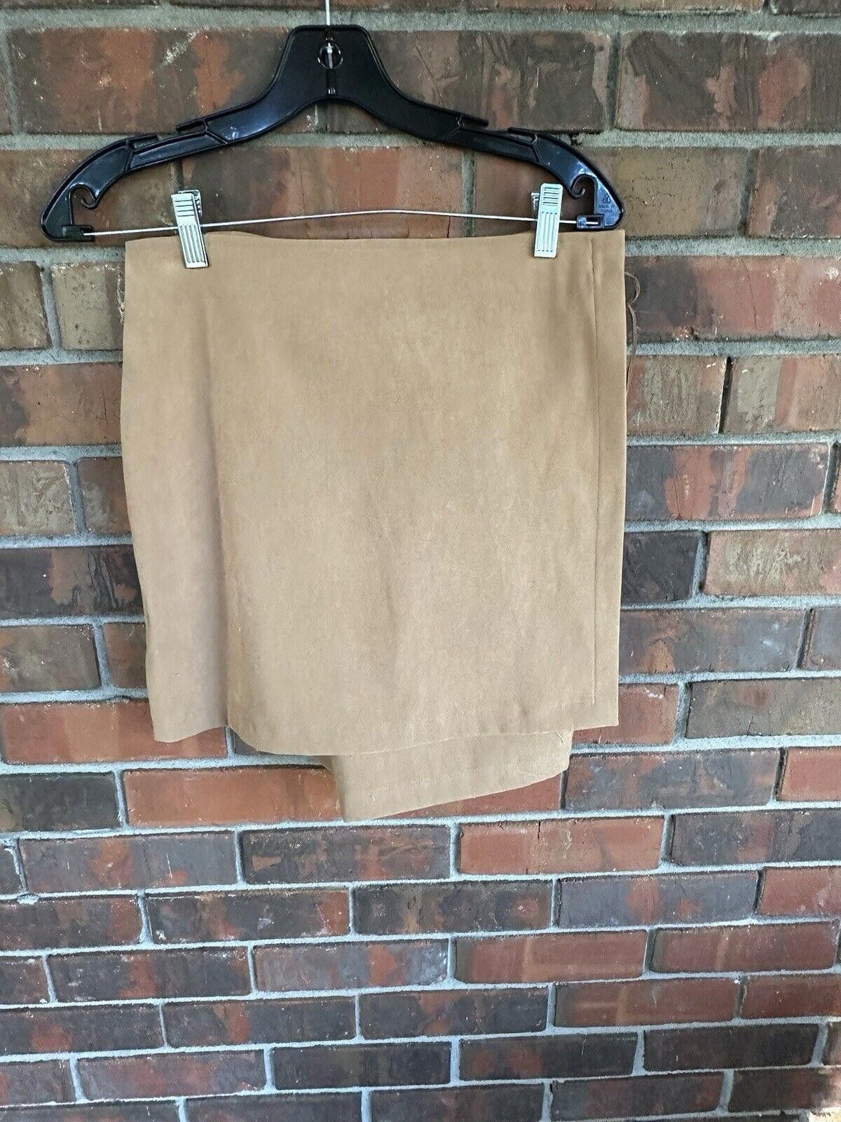 Designer Chic Tan Mini Skirt with Tie Detail Size 36" / US 14 / IT 50 - 3 Thumbnail