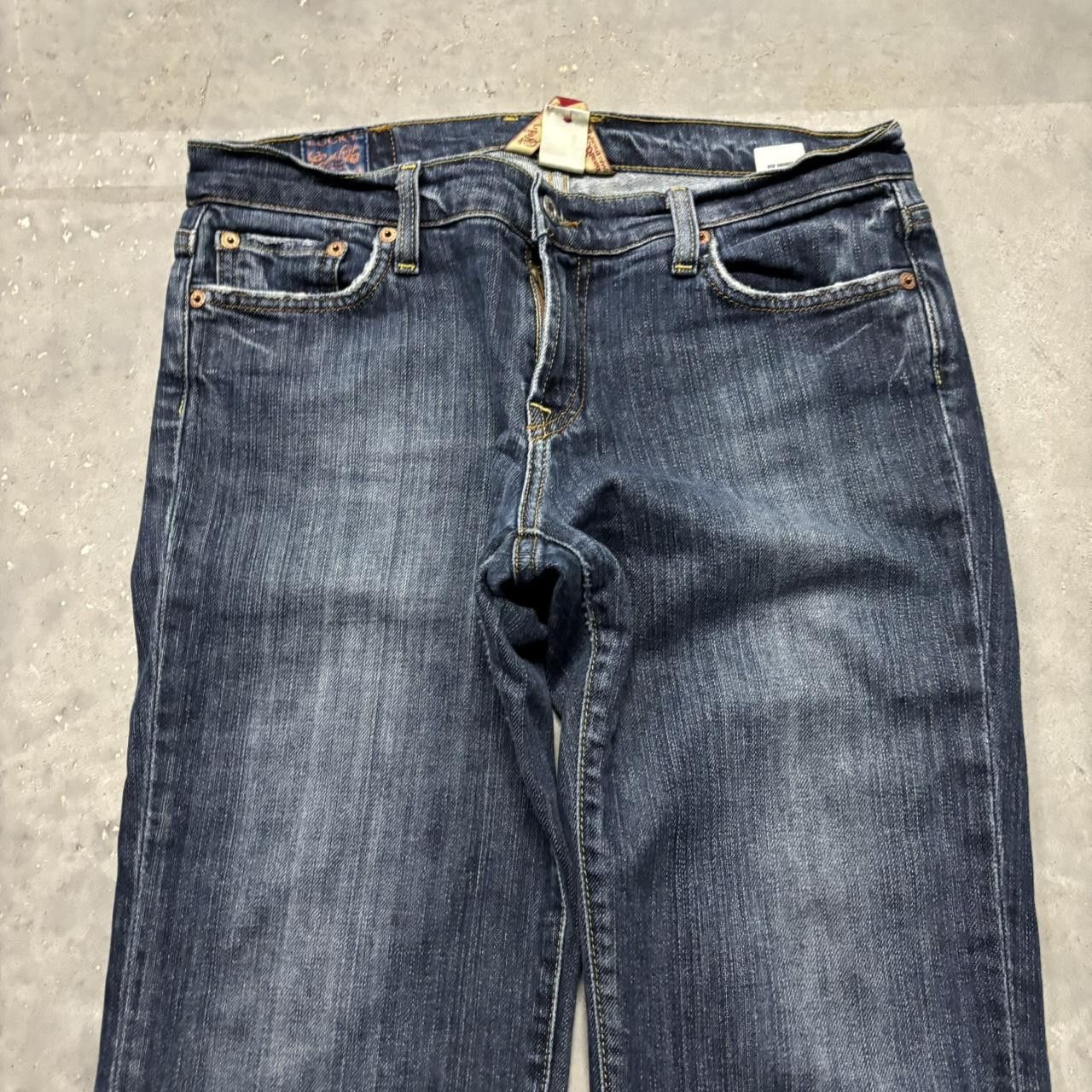 Japanese Brand × Vintage Crazy Vintage Y2K/2000s Grunge Dark Wash Bootcut Denim Jeans! Size US 30 / EU 46 - 5 Thumbnail