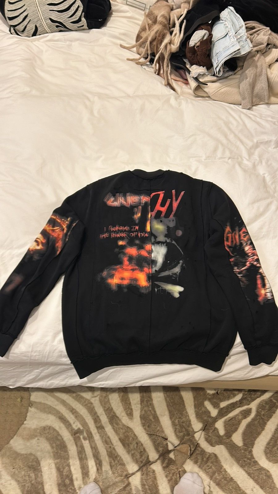 Givenchy Oversized Distressed Metal Crewneck