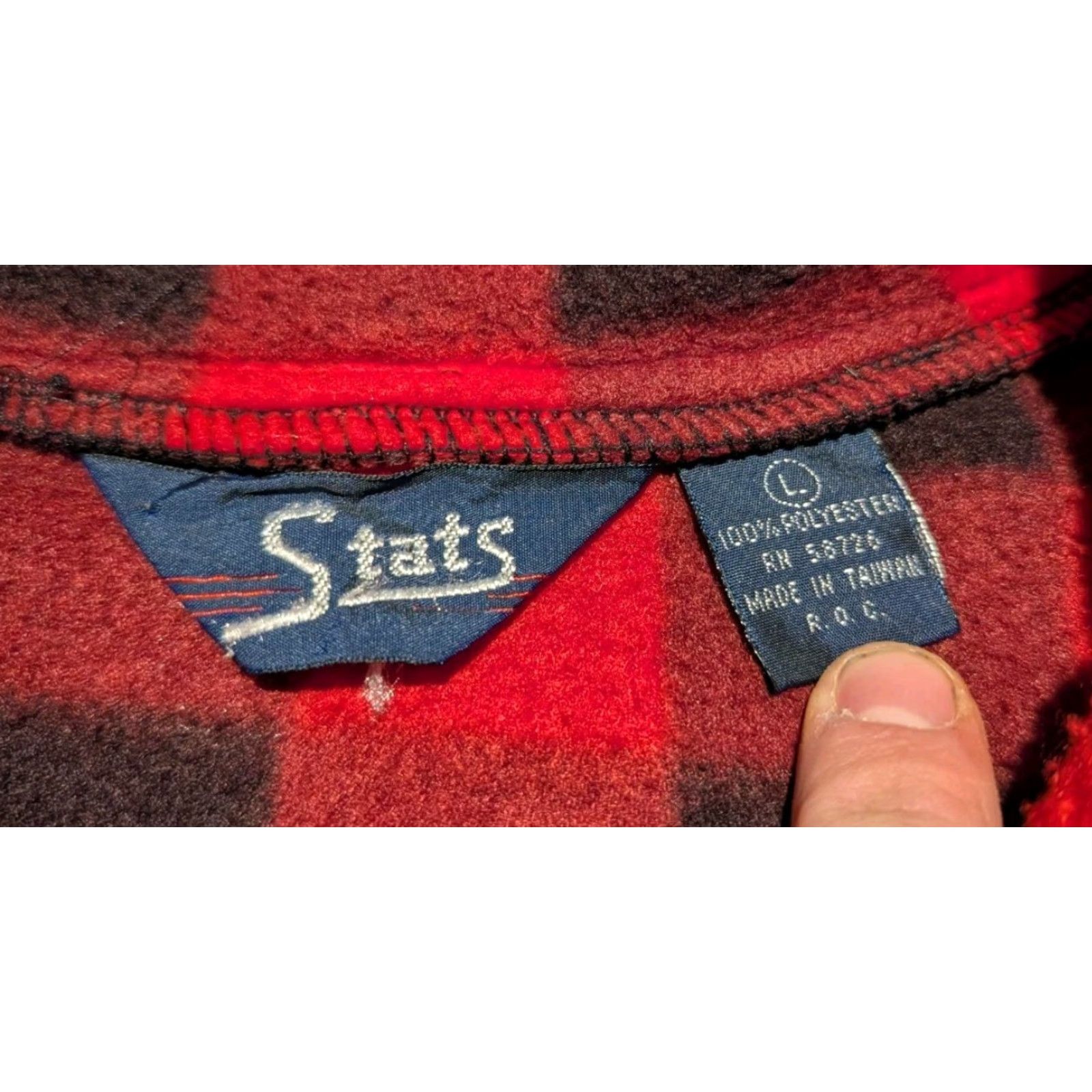 Vintage Vtg Stats Buffalo Plaid Women's 1/4 Zip Pullover Fleece Jacket Size Large Size L / US 10 / IT 46 - 7 Thumbnail