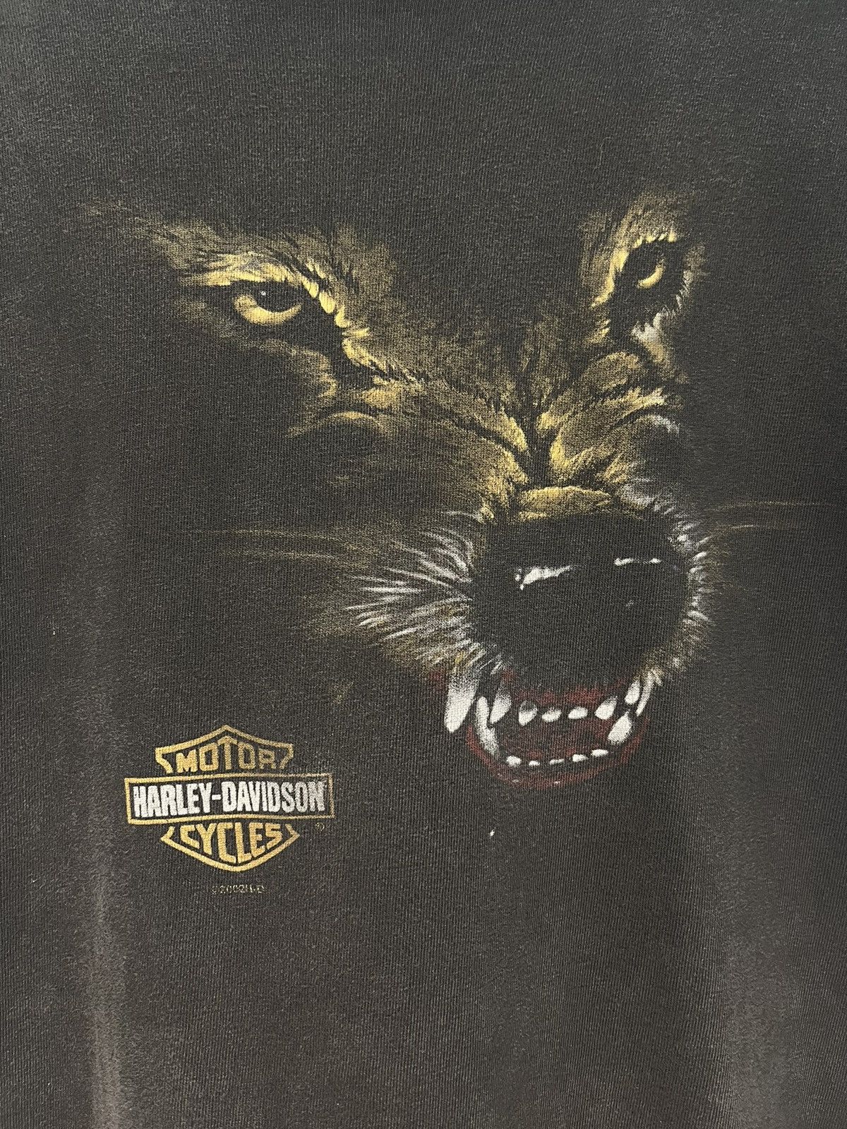 Harley Davidson Vintage 02 Harley Davidson Wolf Print Faded Tshirt Size US M / EU 48-50 / 2 - 2 Thumbnail