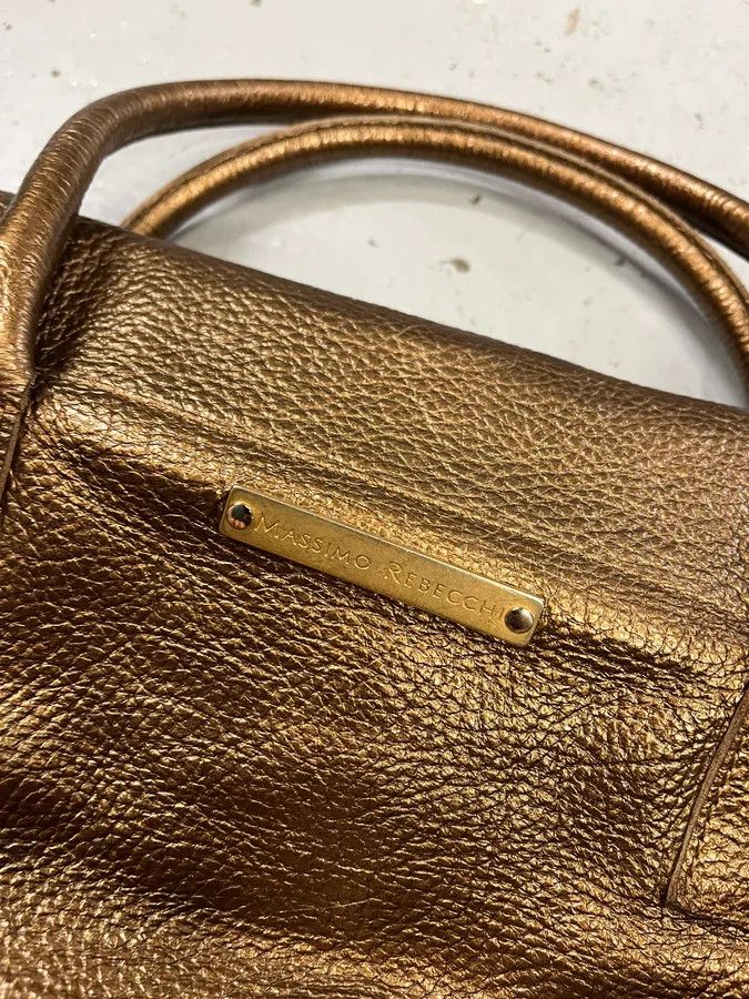 Vintage Massimo Rebecchi Strapes Bronze Gold Leather Bag Size ONE SIZE - 7 Thumbnail