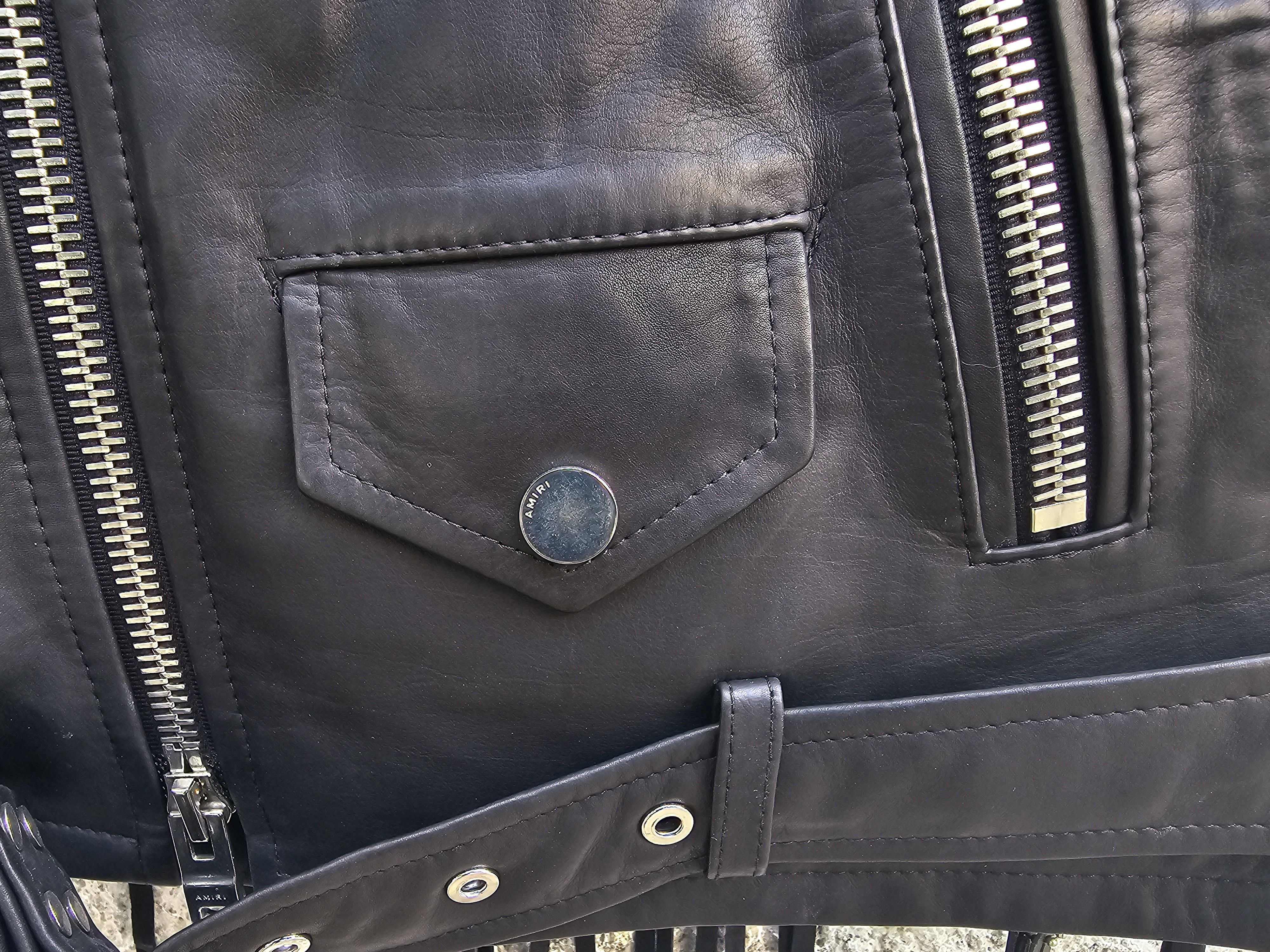 Amiri $3200 AMIRI Black Fringed Women's Biker Leather Vest Size M / US 6-8 / IT 42-44 - 14 Thumbnail