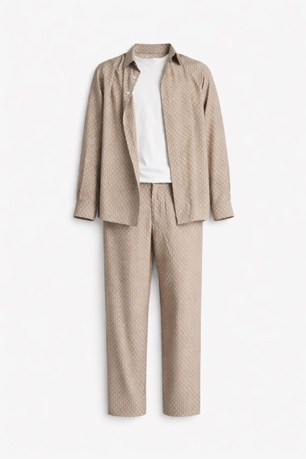 Dior Dior Oblique 100% Silk Set Monogram Beige Pants + Shirt Size US L / EU 52-54 / 3 - 1 Thumbnail