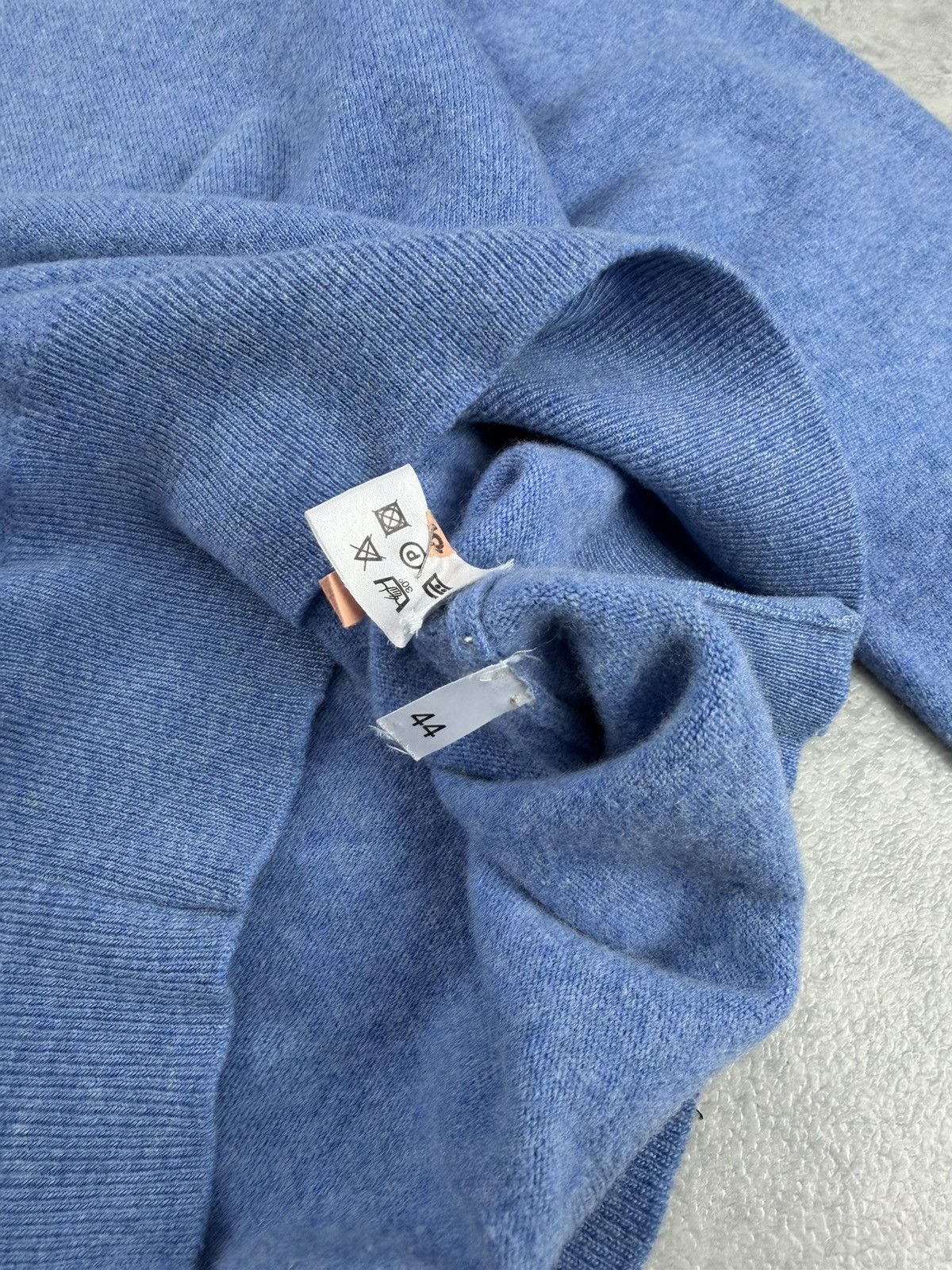 Scott & Charters Scott & Charters Lambswool 1/4 Zip Sweater Blue Size 44 Size US S / EU 44-46 / 1 - 8 Thumbnail