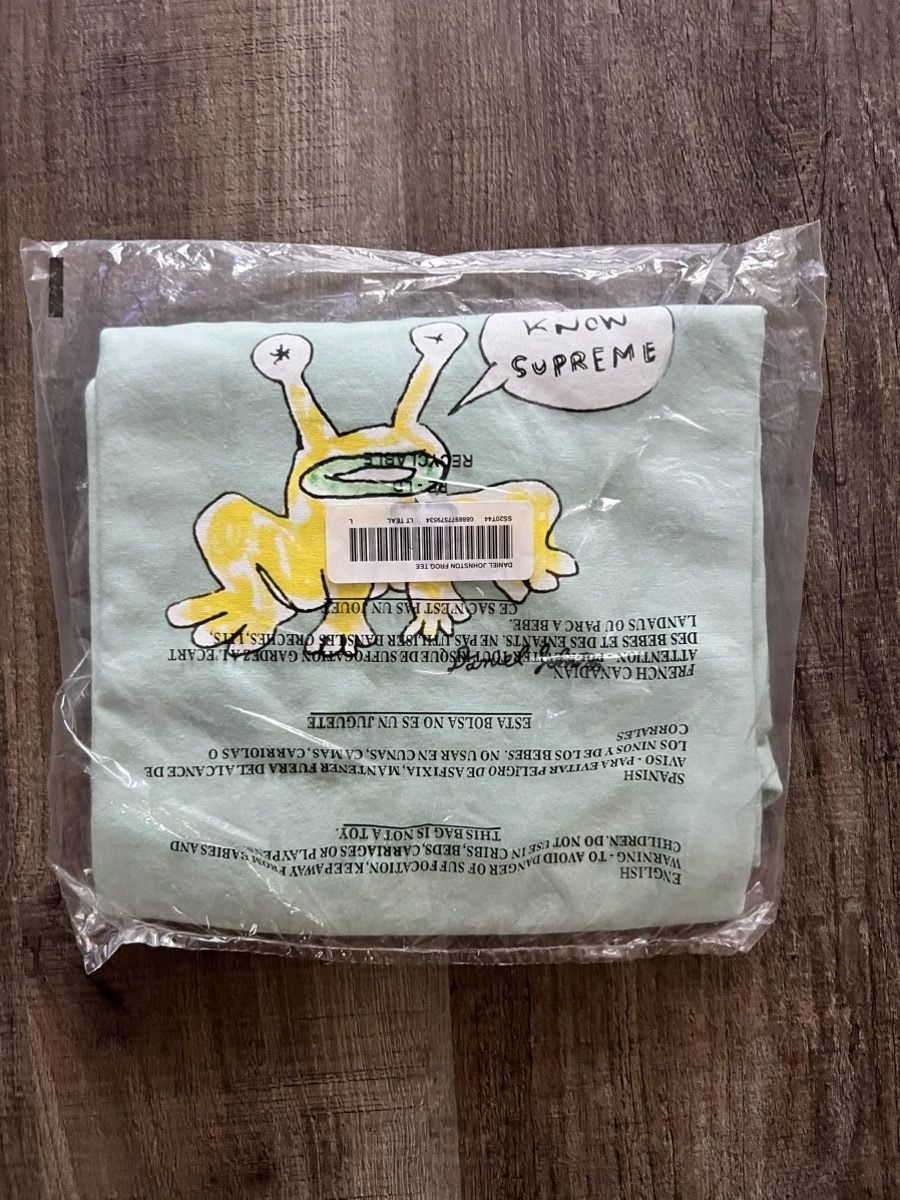 image of Supreme Daniel Johnson Frog Light Teal Large Sealed, Men's