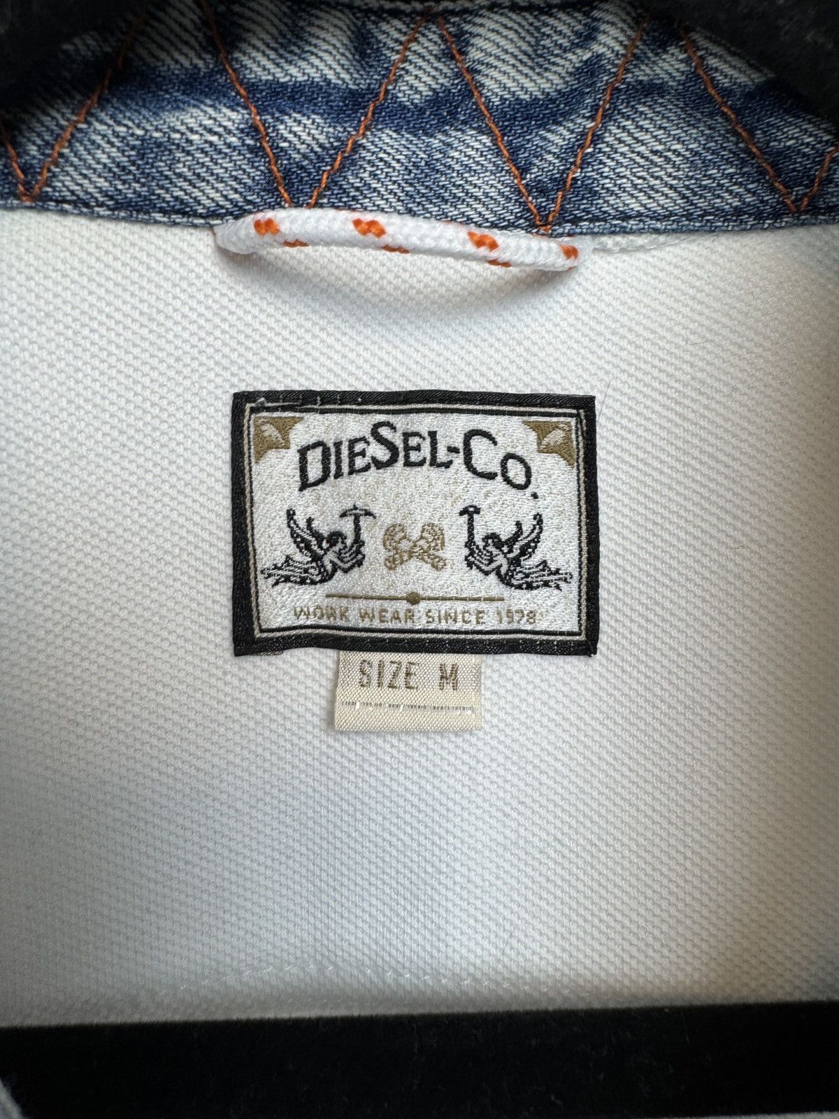 Diesel Diesel vintage y2k white polo with denim collar Size US M / EU 48-50 / 2 - 5 Thumbnail