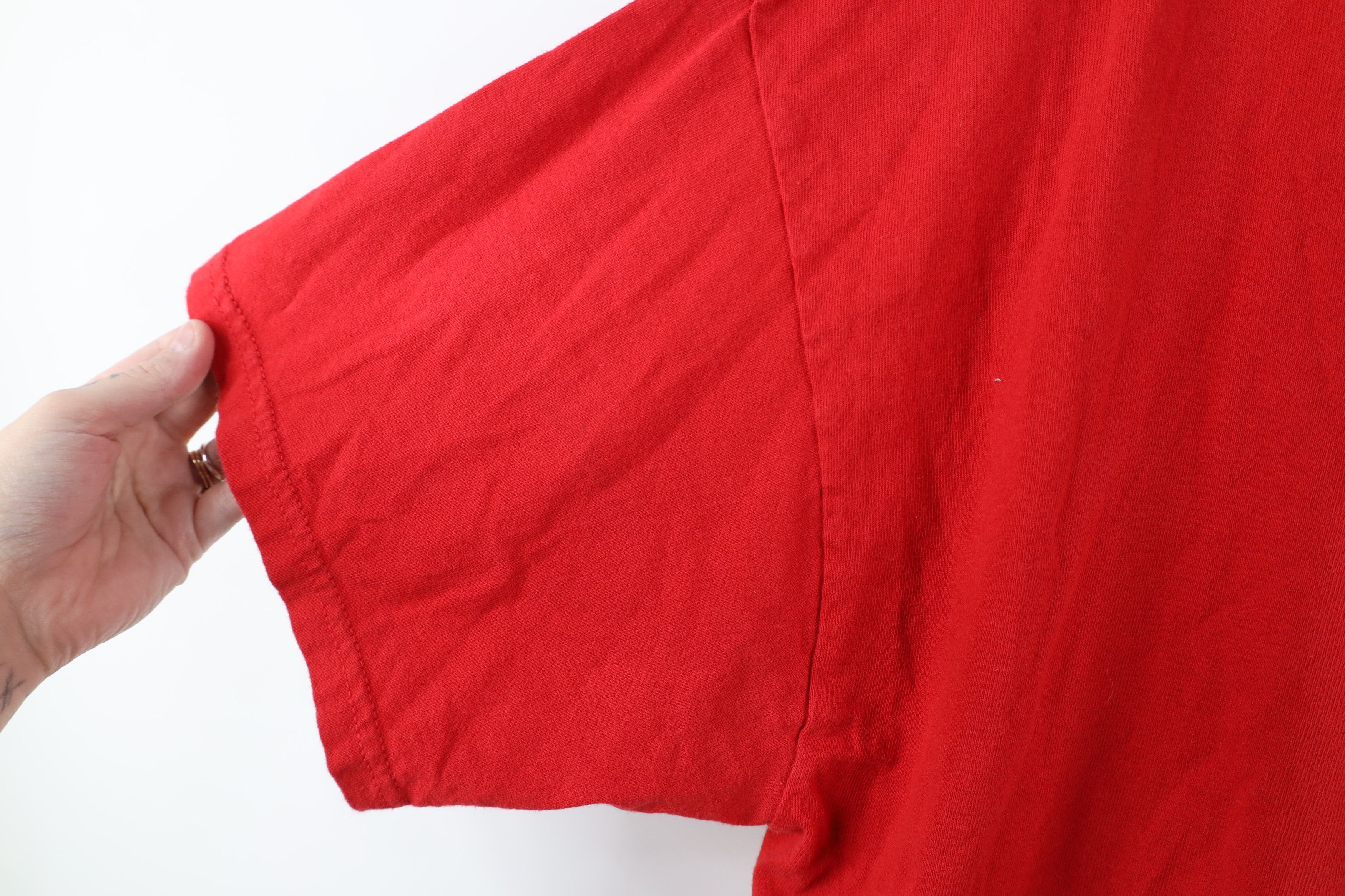 Vintage Vintage 90s Streetwear Blank Heavyweight Cotton T-Shirt Red Size US XXL / EU 58 / 5 - 6 Thumbnail