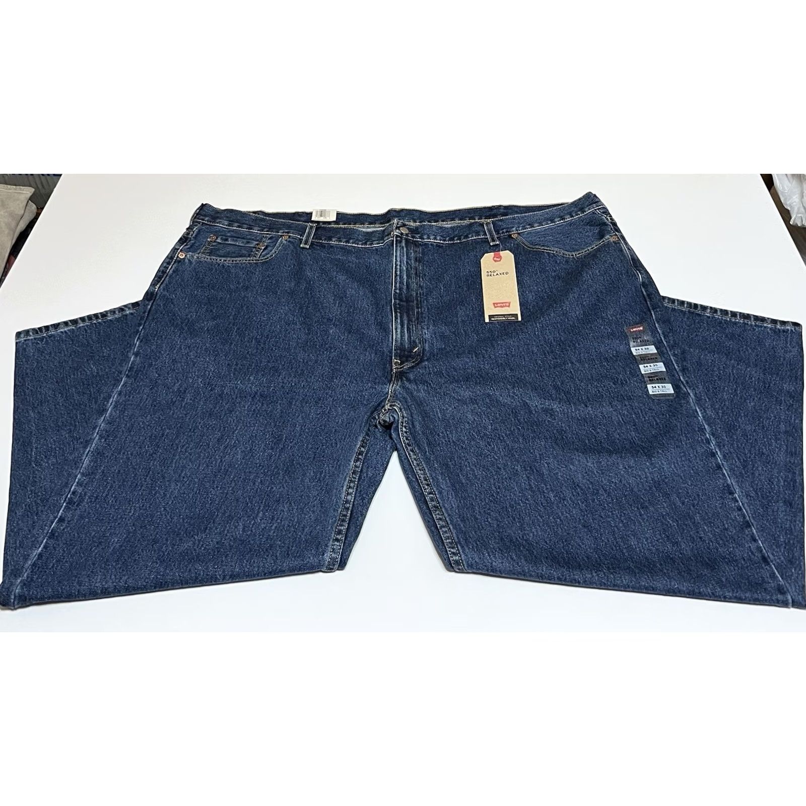 Levi's VINTAGE Levis 550 Jeans Mens 54x30 Blue Relaxed Fit Tapered Big & Tall Denim NWT Size US 38 / EU 54 - 2 Thumbnail