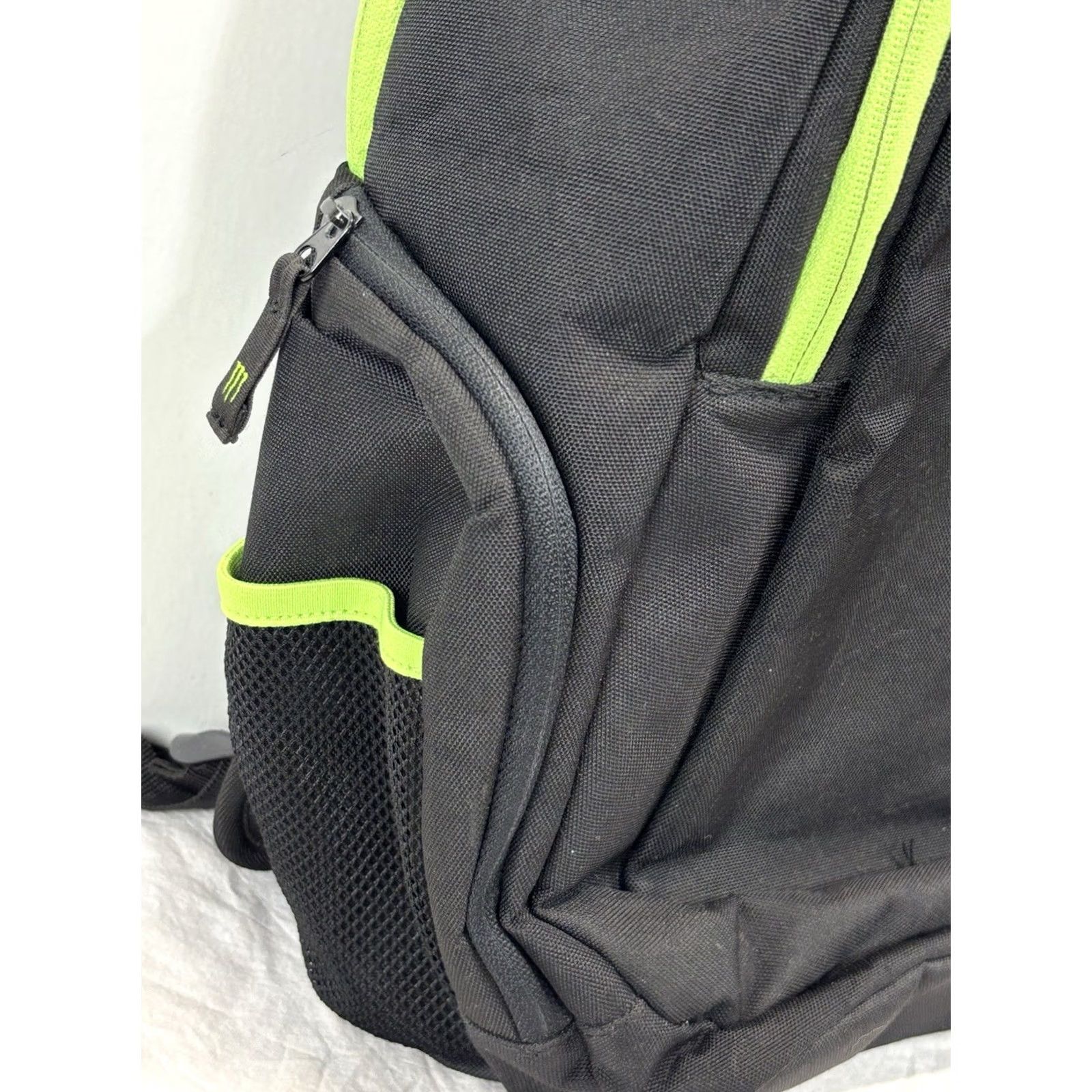 Vintage Monster Energy Backpack Black Padded with Zippers Pockets Laptop Nylon Polyester Adjustable Strap Men 14x20x6 Energy Drink Bag Daypack Size ONE SIZE - 4 Thumbnail