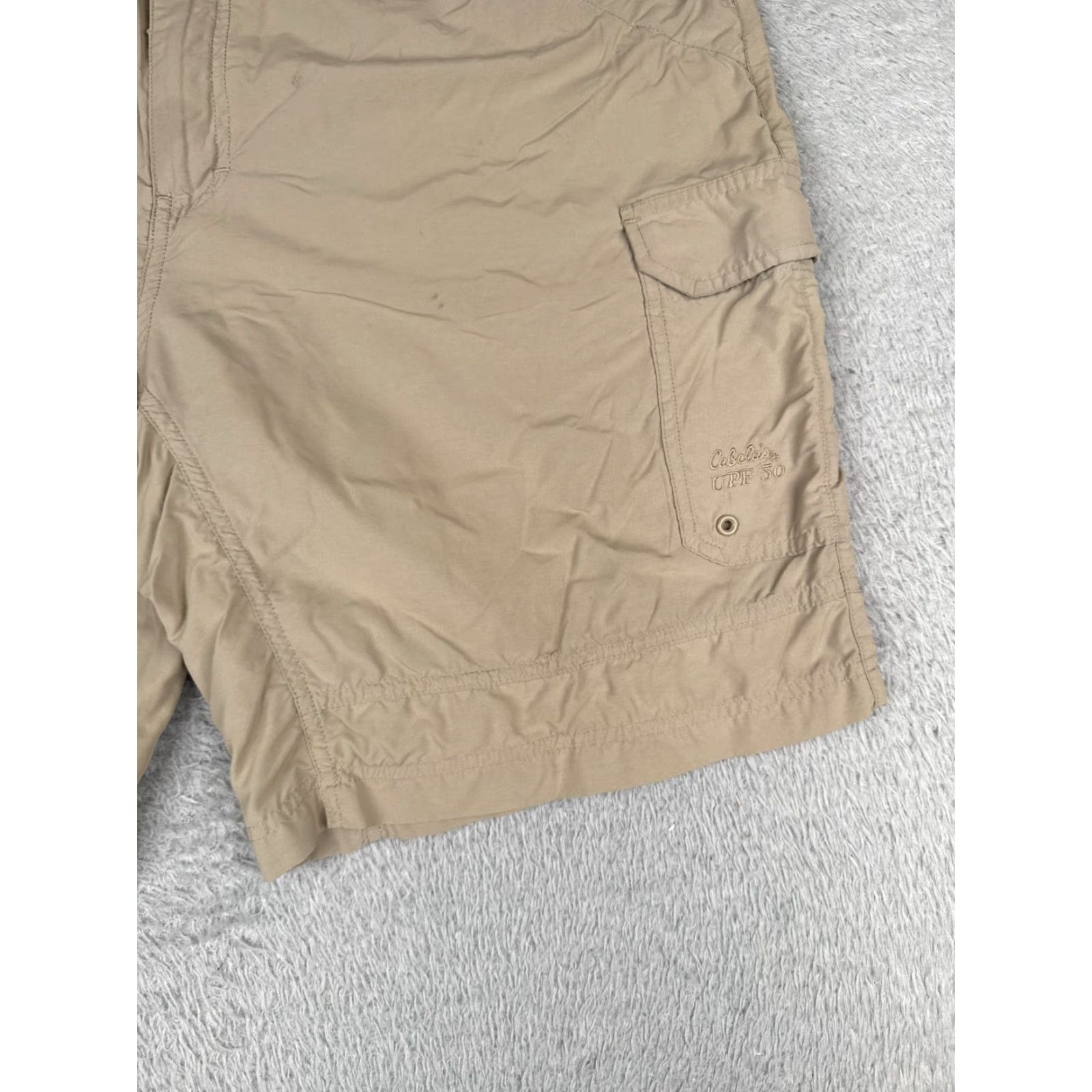 Vintage Cabela's Women's Cargo Shorts Large Beige Nylon Casual Hiking Camp Travel 36x9 Size 36" / US 14 / IT 50 - 2 Thumbnail